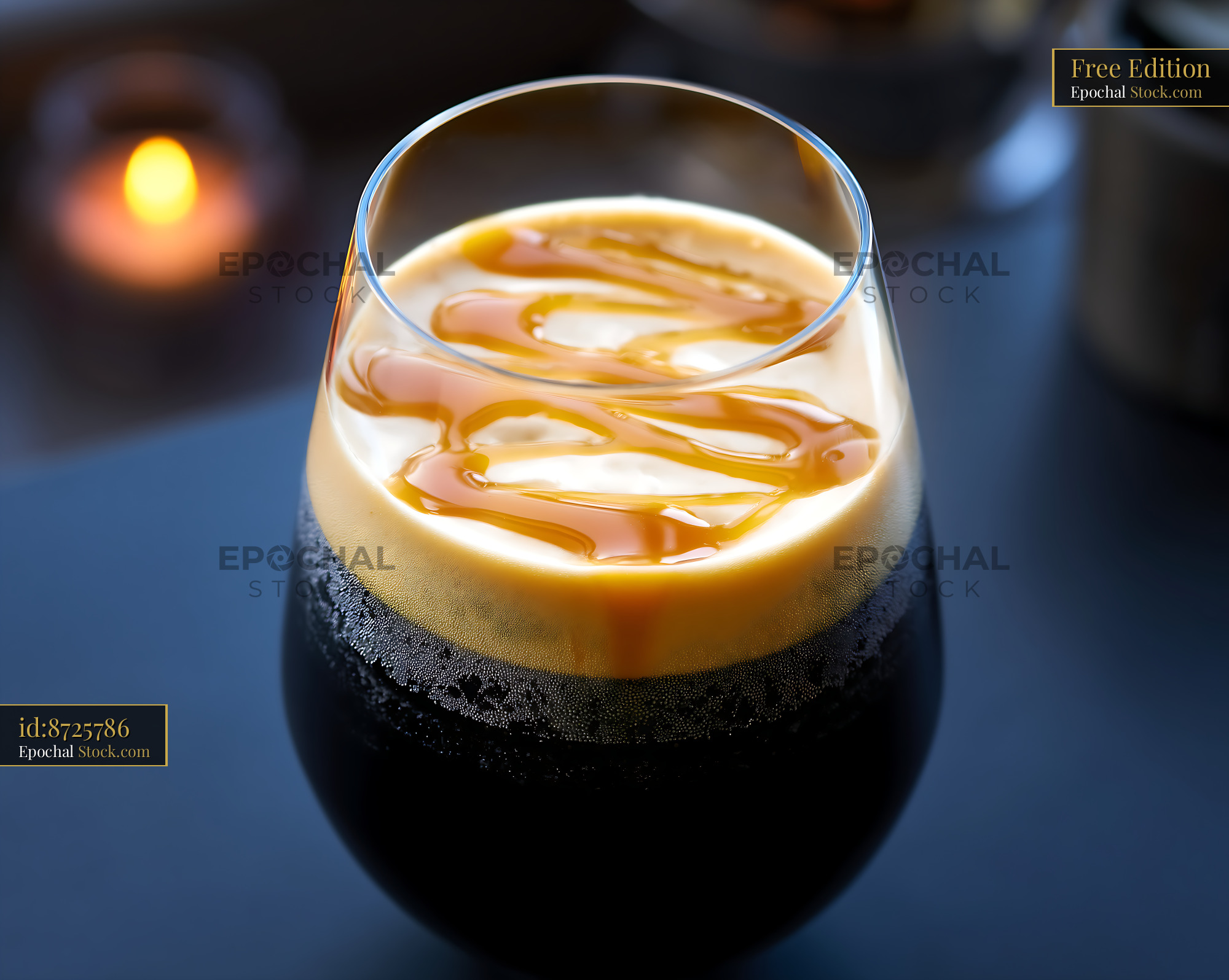 Nitro Caramel Coffee with Creamy Swirl - stock photo