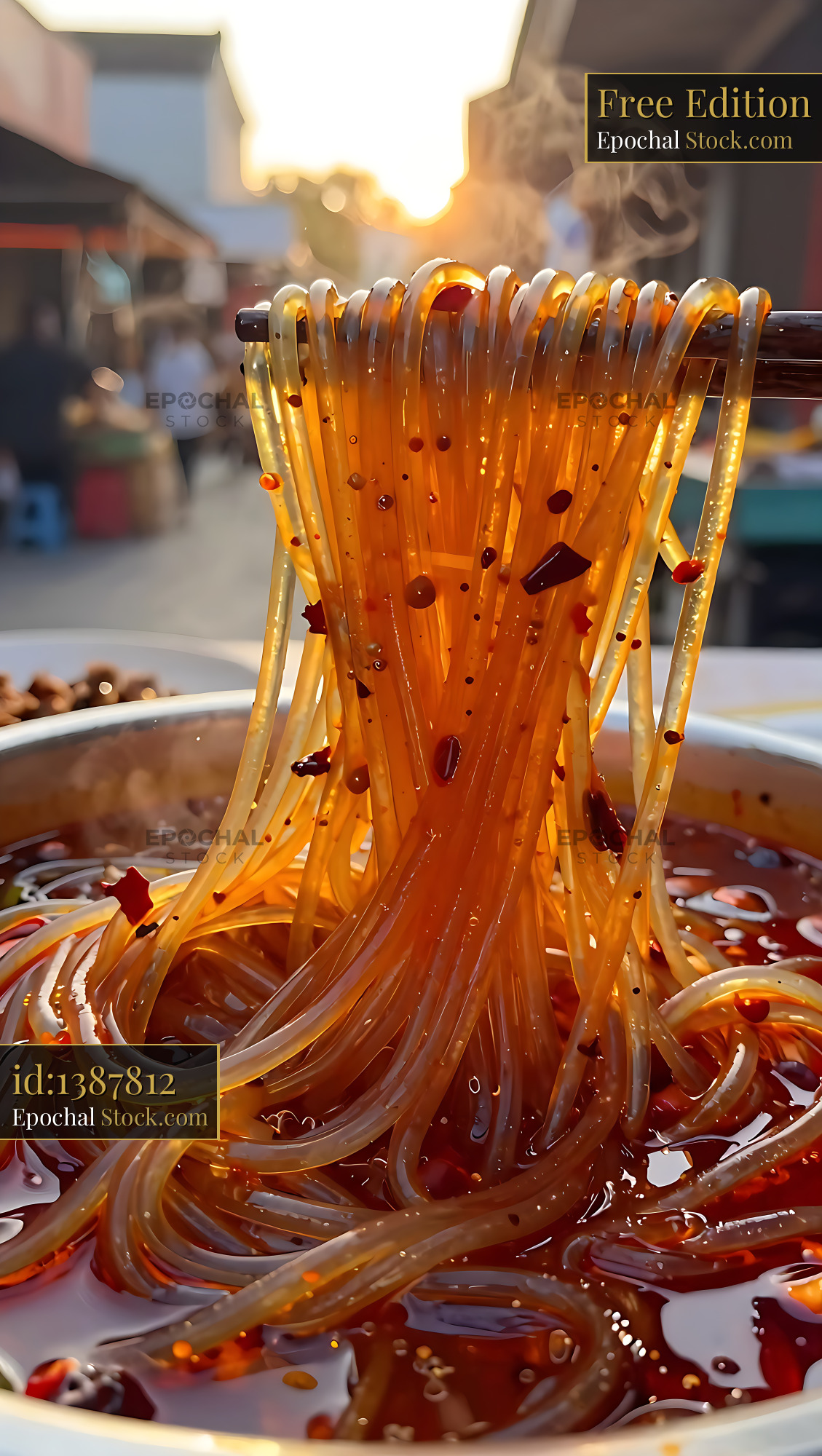 Sichuan Glass Noodle Salad with Chili Oil - stock photo