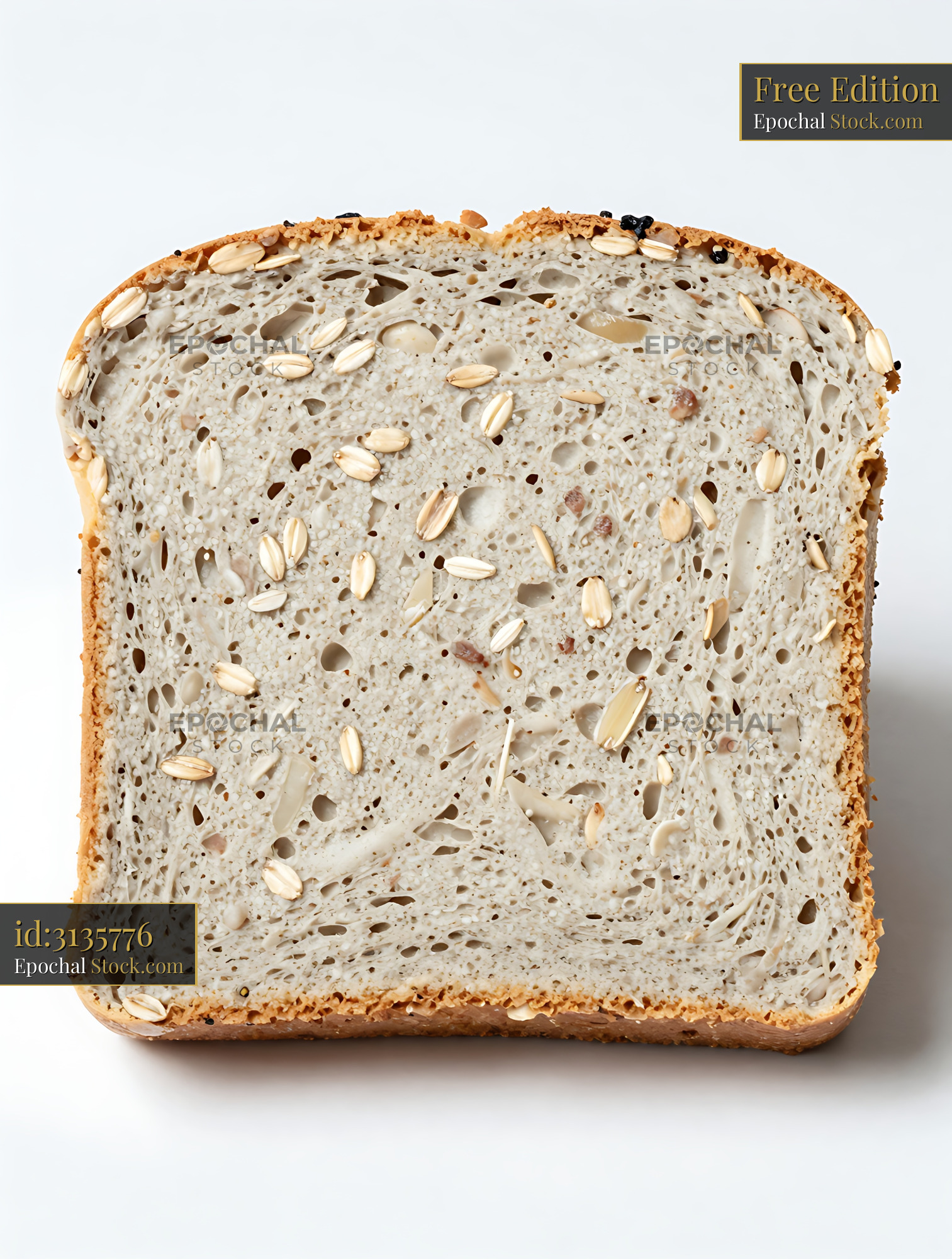 Whole Grain Seeded Bread Slice Detail - stock photo
