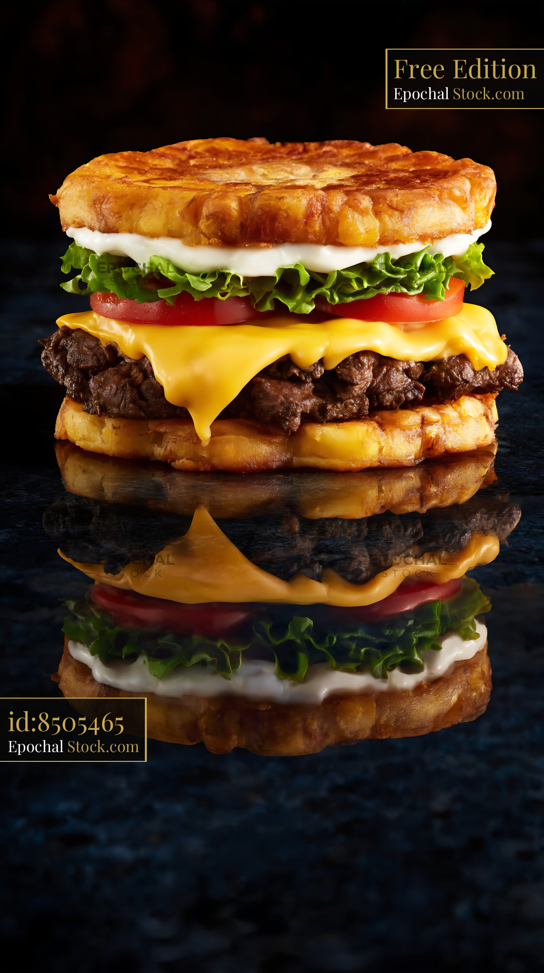 Gourmet Double Cheeseburger Stacked - stock photo