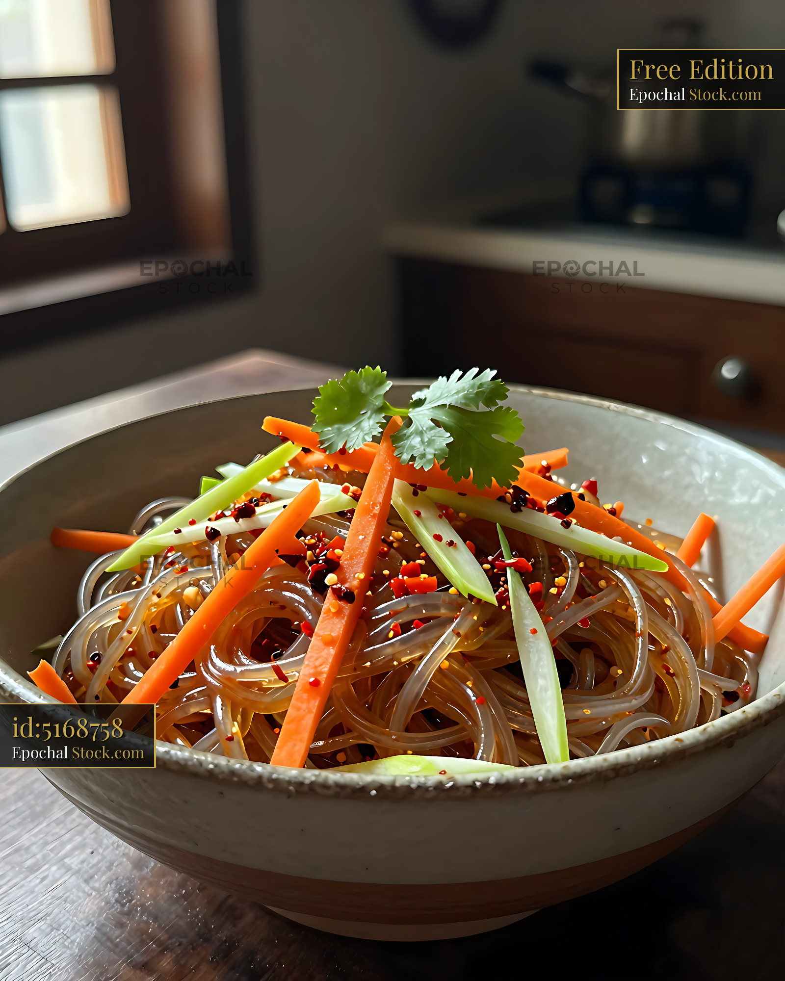 Sichuan Glass Noodle Salad with Peppers - stock photo