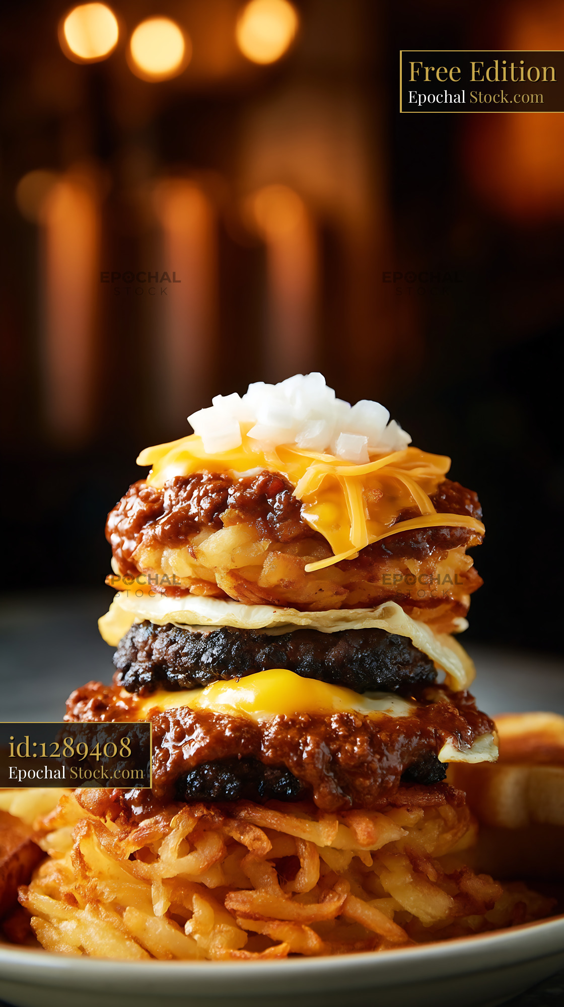 St. Louis Slinger Gourmet Burger Stack - stock photo