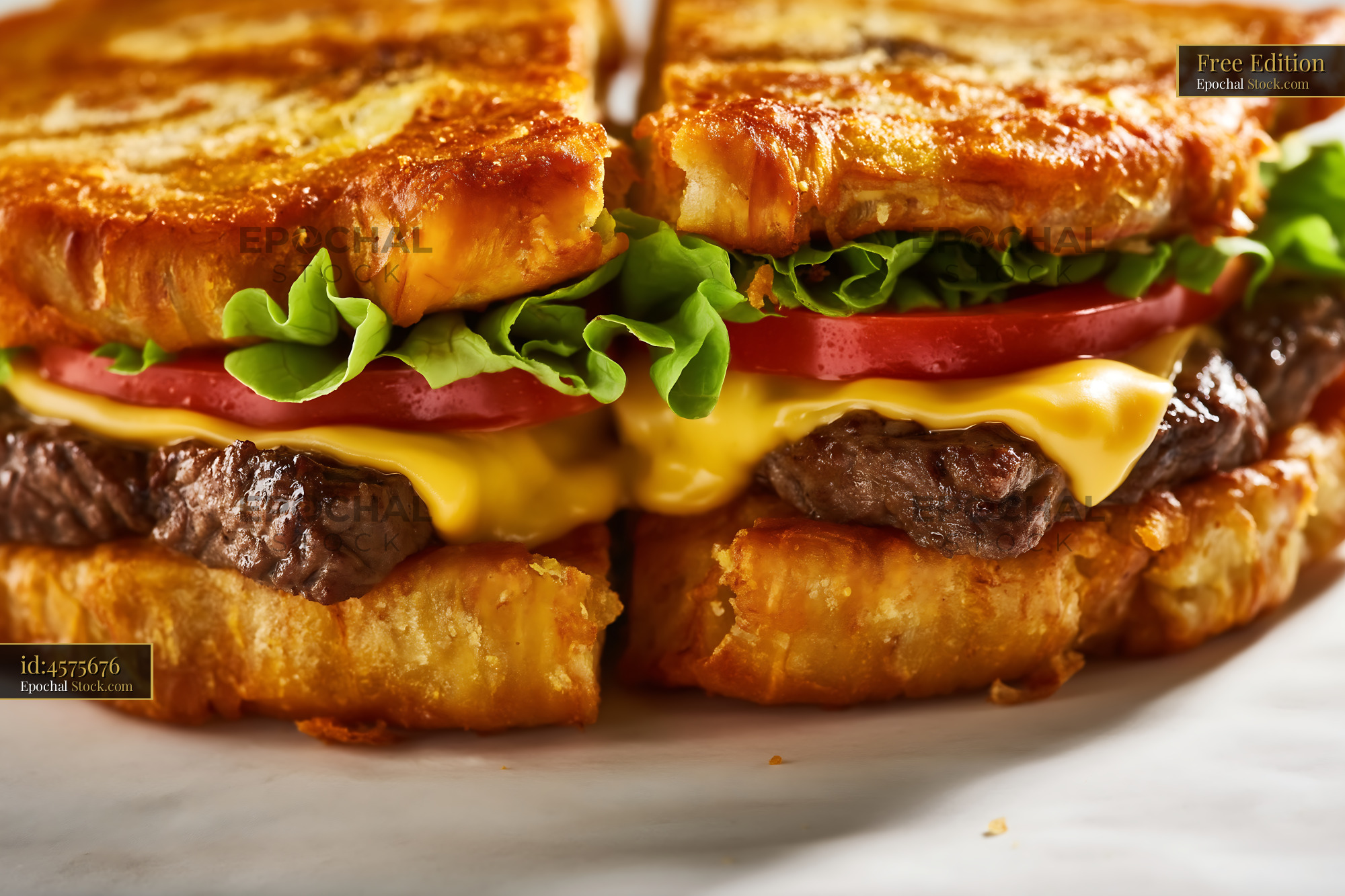 Gourmet Cheeseburgers with Melted Cheese Fresh - stock photo