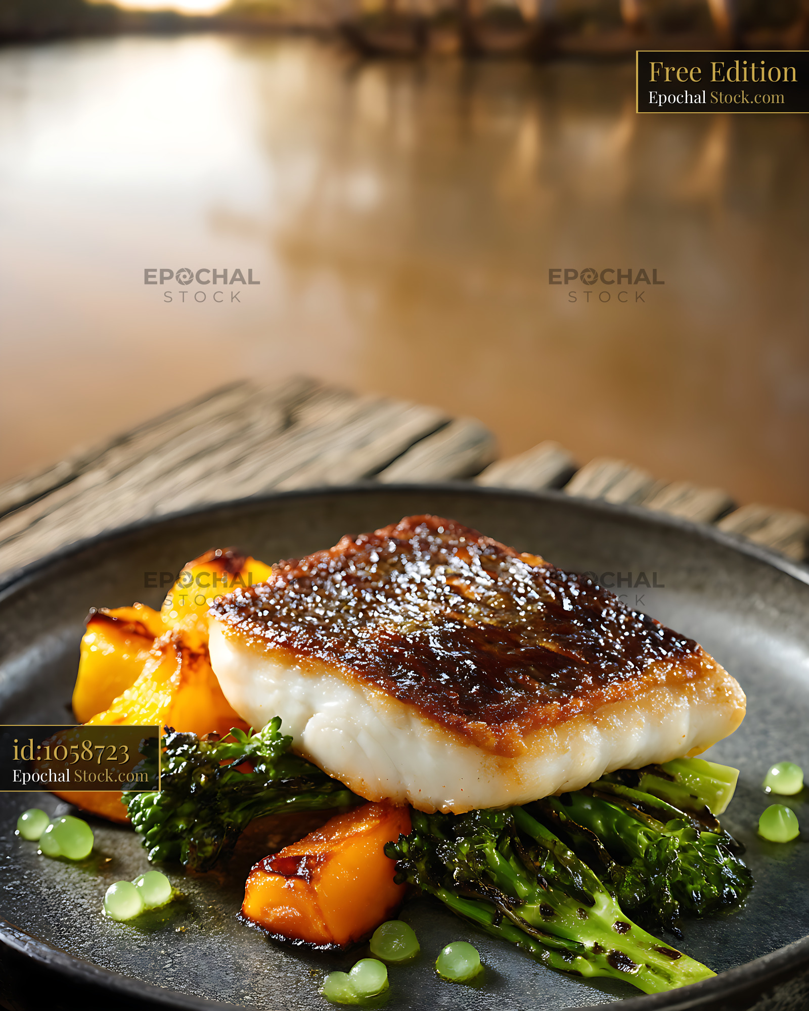 Pan-Seared Murray Cod Fillet Fine Dining - stock photo
