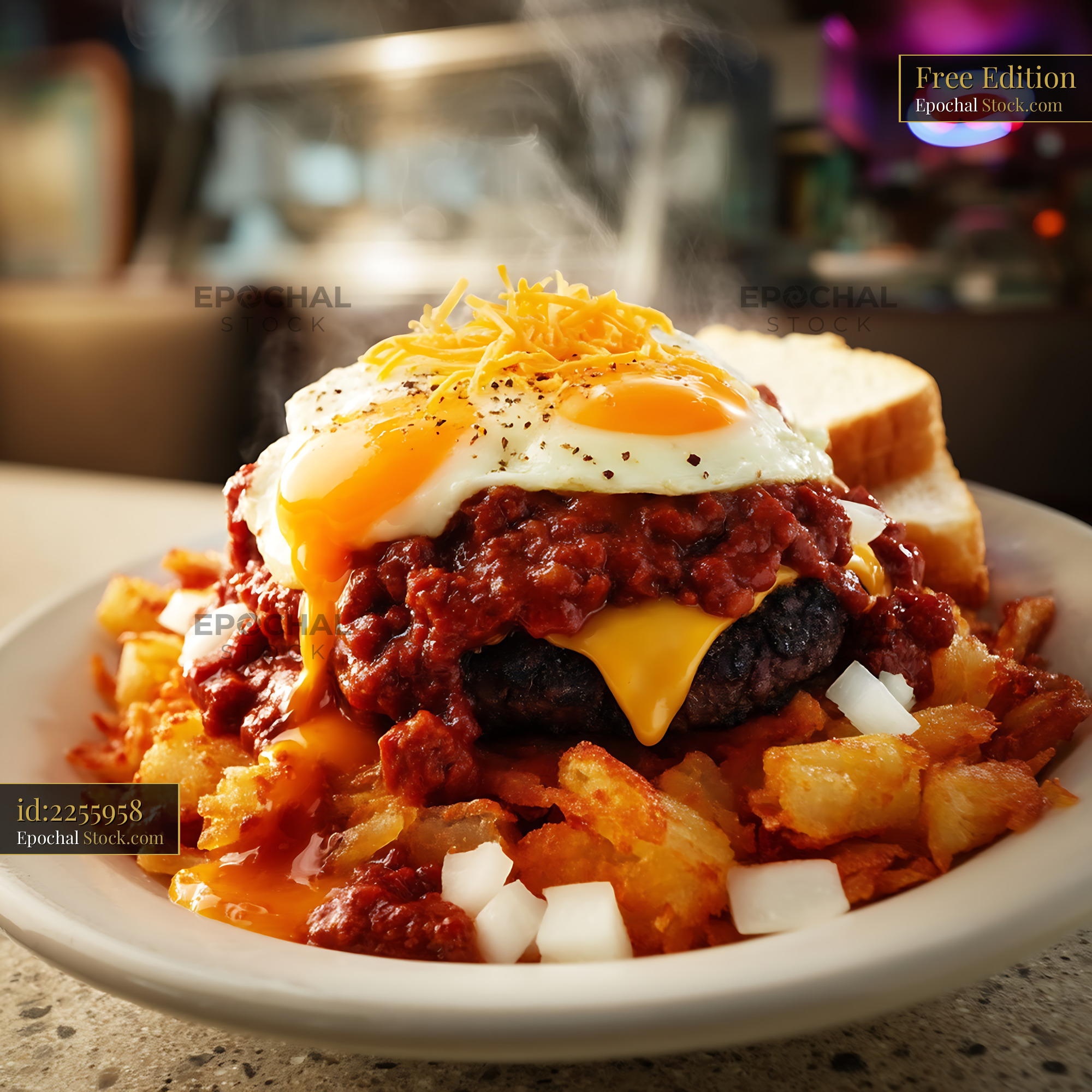 St. Louis Slinger with Runny Eggs - stock photo