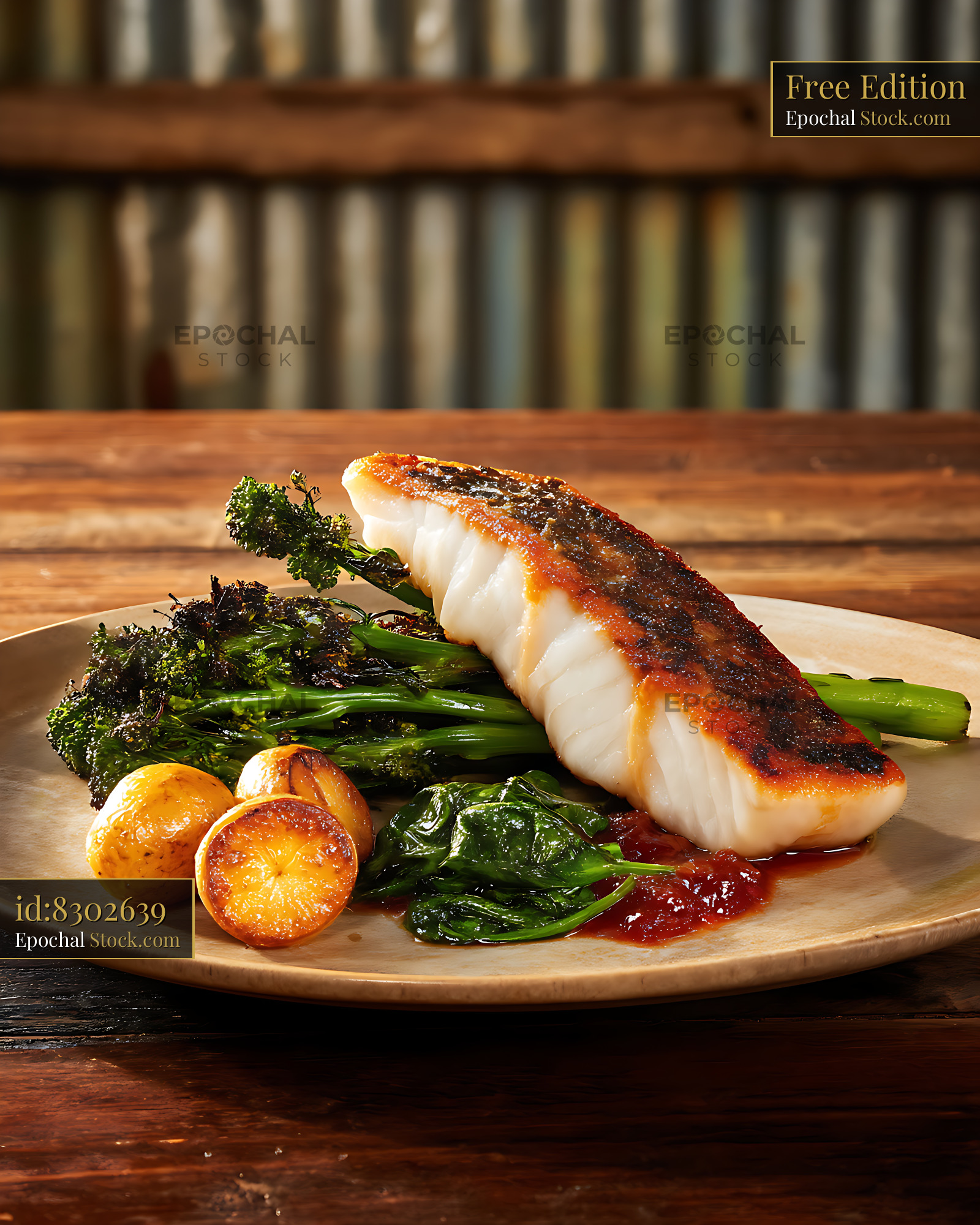 Murray Cod Fillet with Roasted Vegetables - stock photo