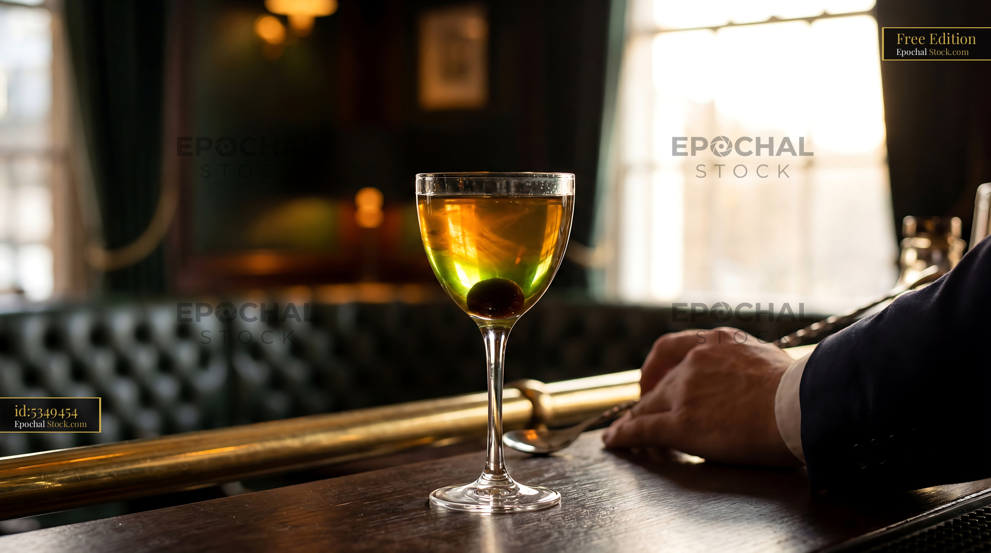 Tipperary Cocktail at Upscale Bar Counter - stock photo