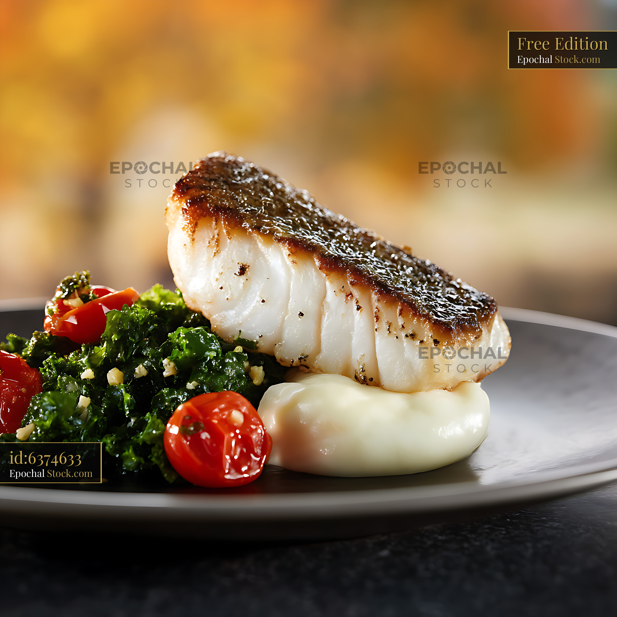 Pan-Seared Murray Cod Fillet - stock photo