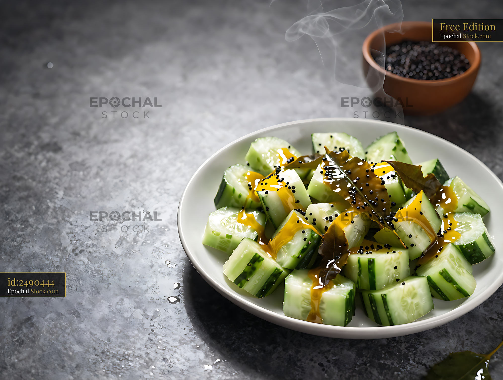 Kakdi Koshimbir Indian Cucumber Salad - stock photo