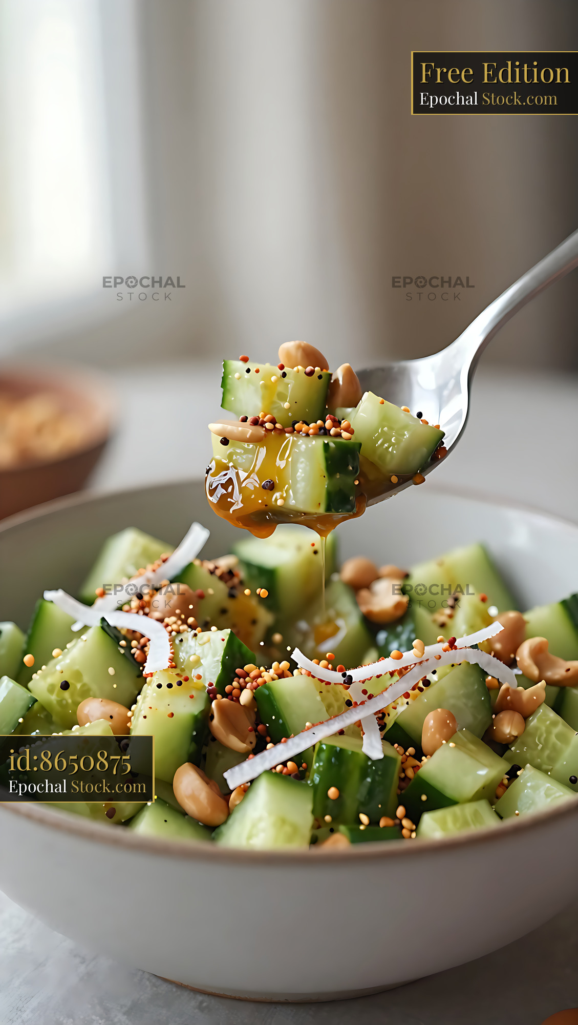 Kakdi Koshimbir Indian Cucumber Salad - stock photo