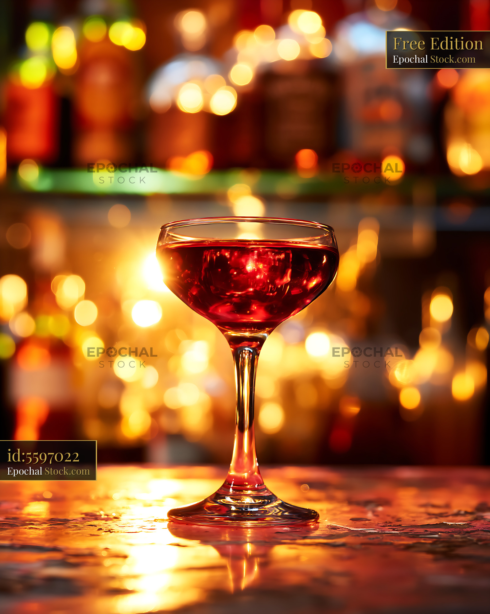 Bushwick Cocktail in Glowing Bar Setting - stock photo