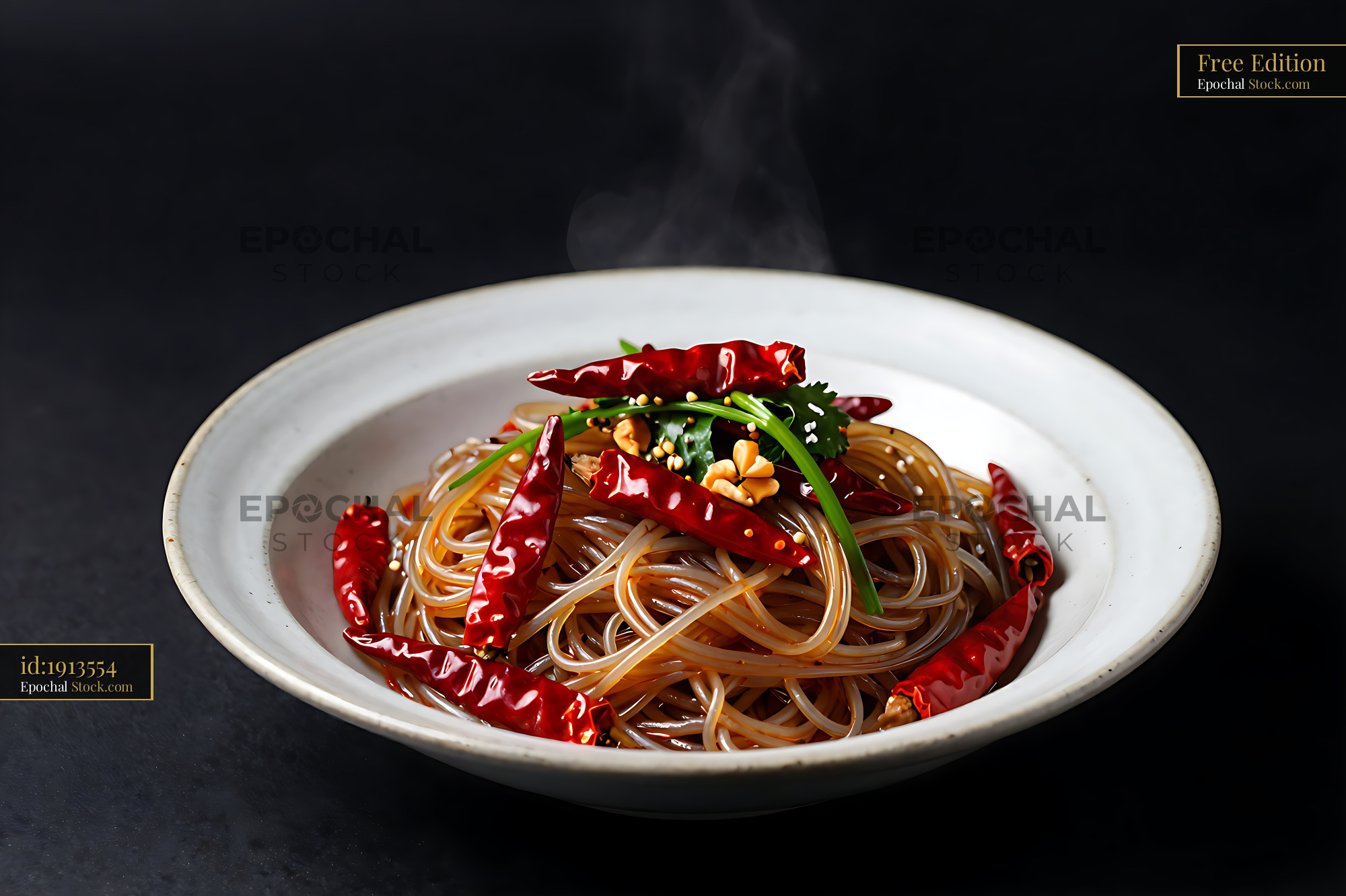 Sichuan Glass Noodle Salad With Chili Peppers - stock photo