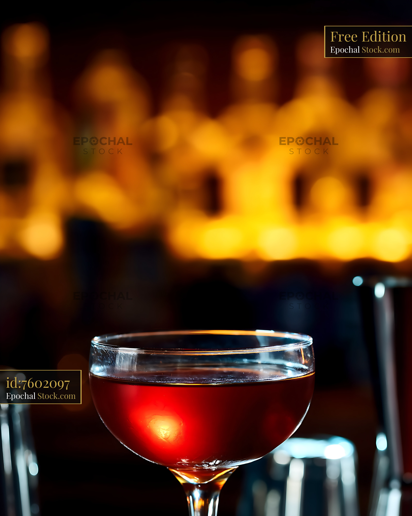 Bushwick Cocktail With Warm Ambient Bar Lights - stock photo