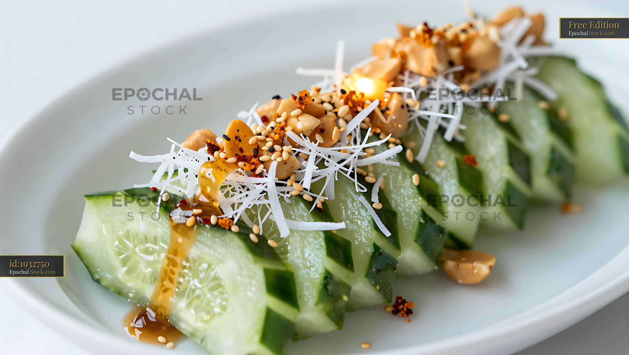 Kakdi Koshimbir: Spiced Cucumber Salad - stock photo