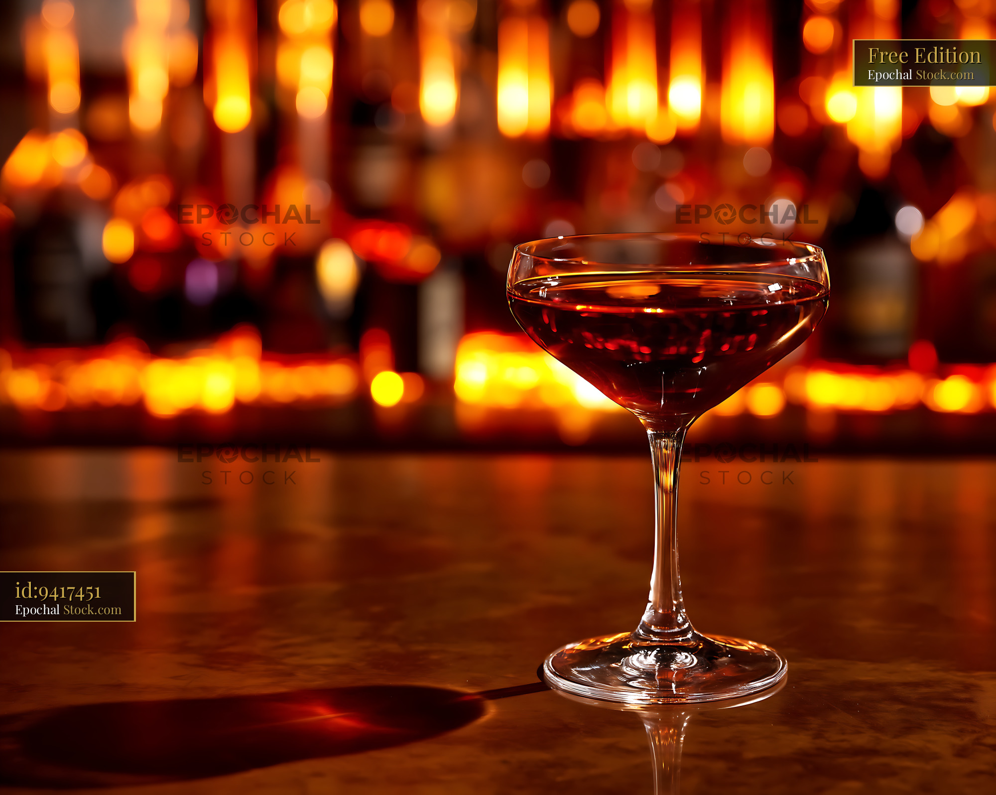 Bushwick Cocktail Under Warm Bar Lights - stock photo