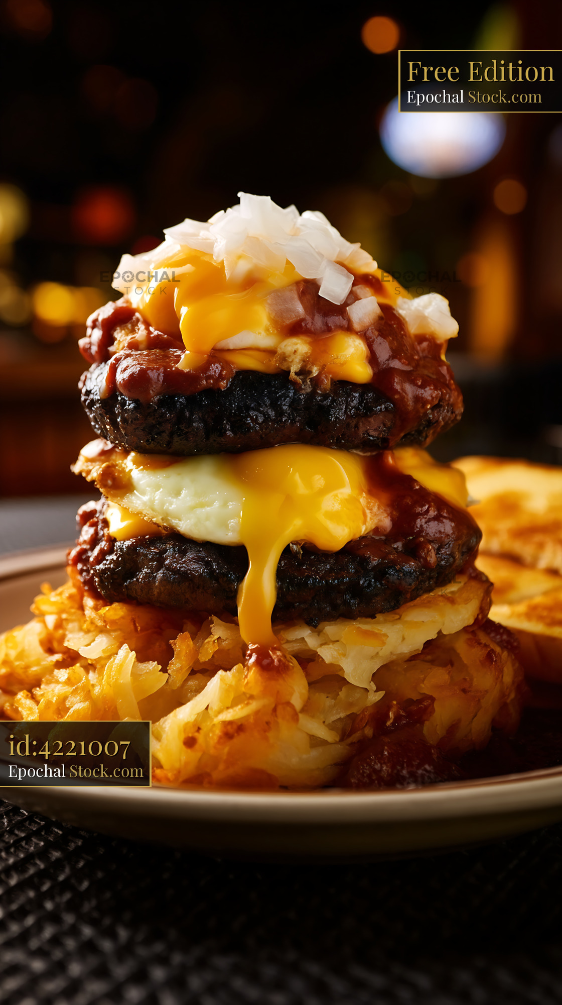 St. Louis Slinger Hash Brown Burger - stock photo