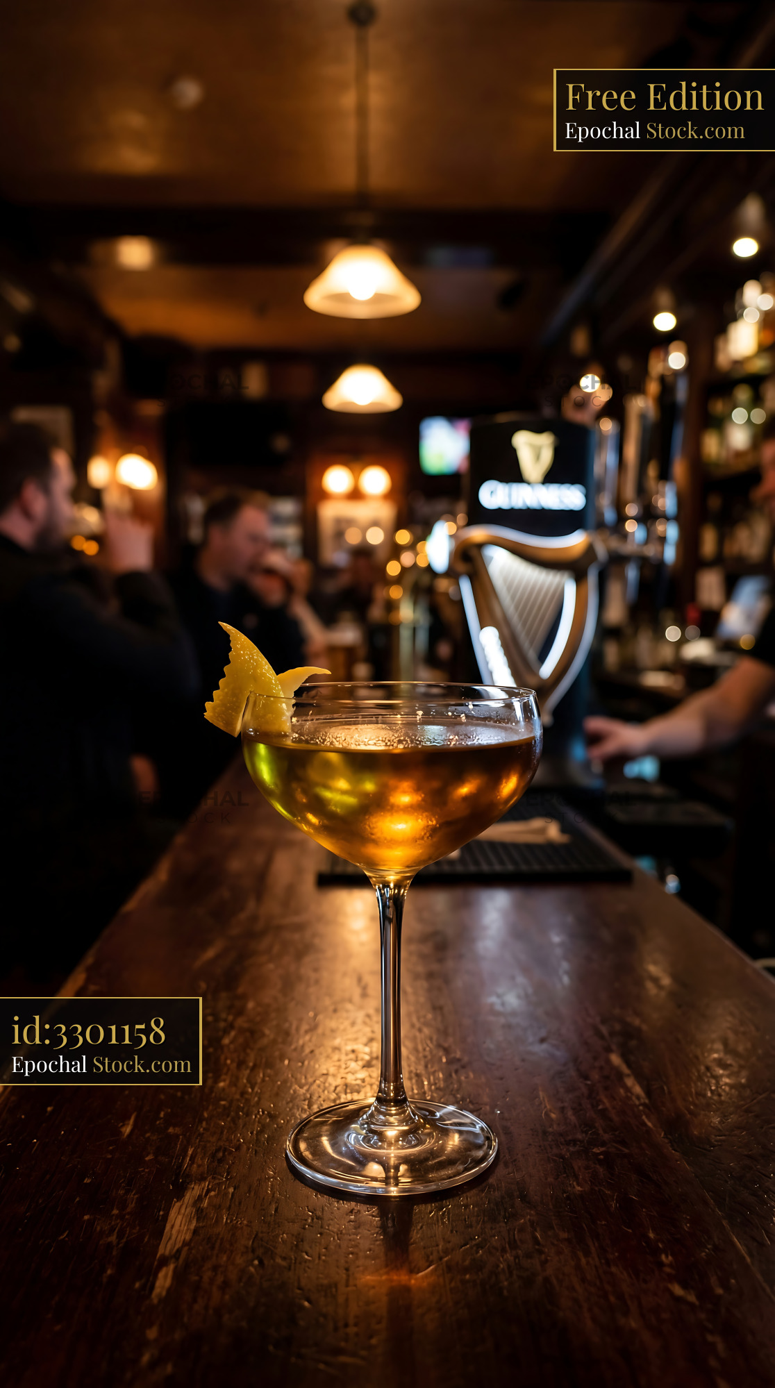 Tipperary Cocktail with Lemon Twist - stock photo