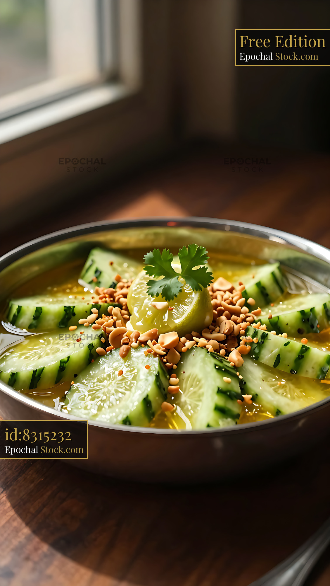 Kakdi Koshimbir Cucumber Salad with Peanuts - stock photo