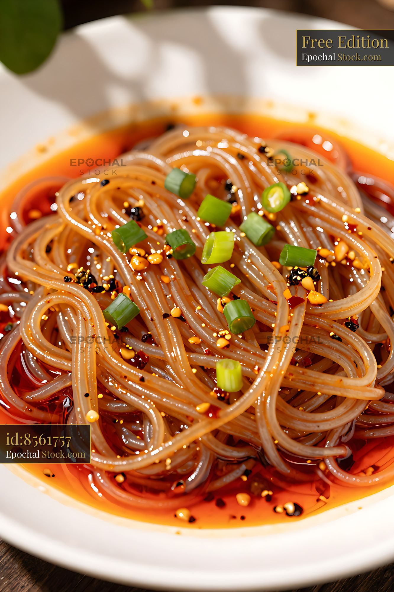 Sichuan Glass Noodle Salad Chili Oil Bowl - stock photo
