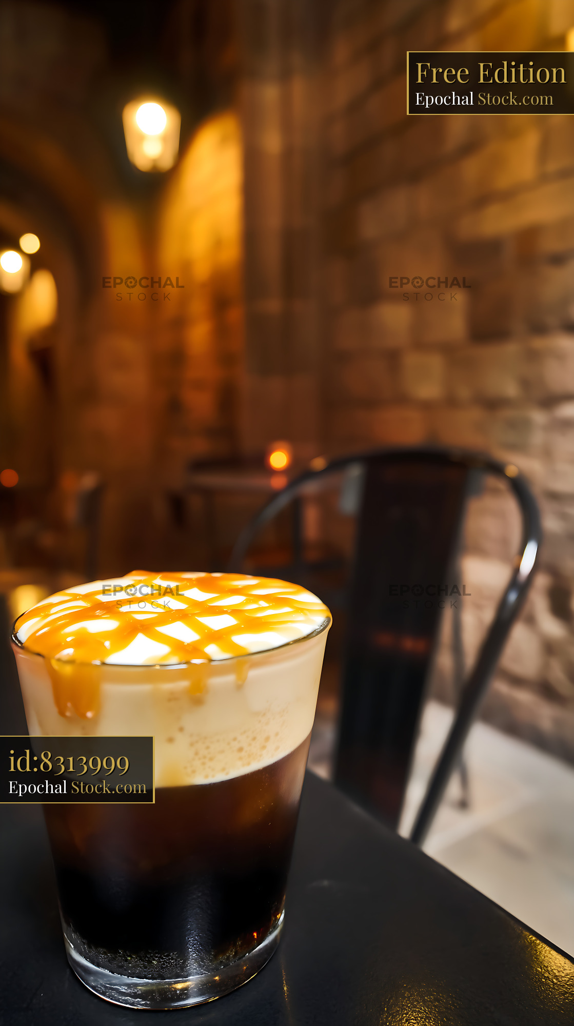 Nitro Caramel Coffee Evening Street - stock photo