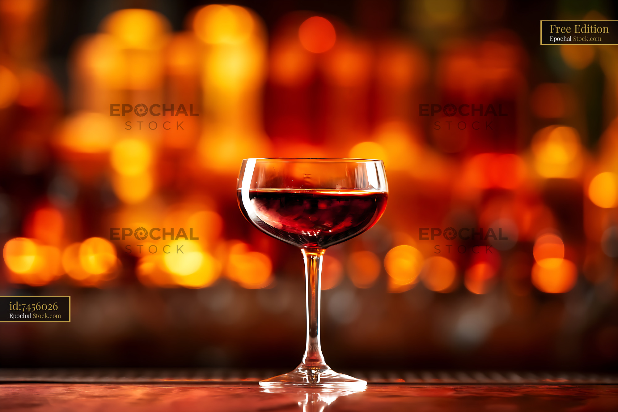 Bushwick Cocktail with Warm Bokeh Lights - stock photo