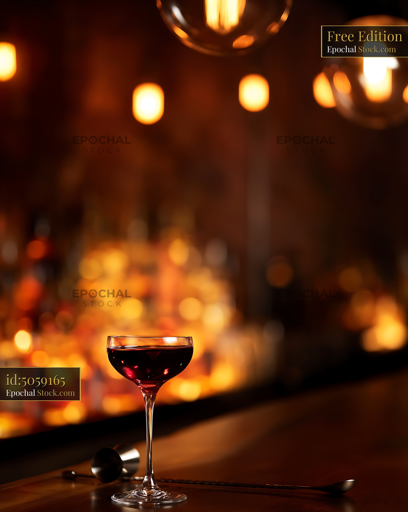 Bushwick Cocktail Coupe Glass with Amber Lights - stock photo