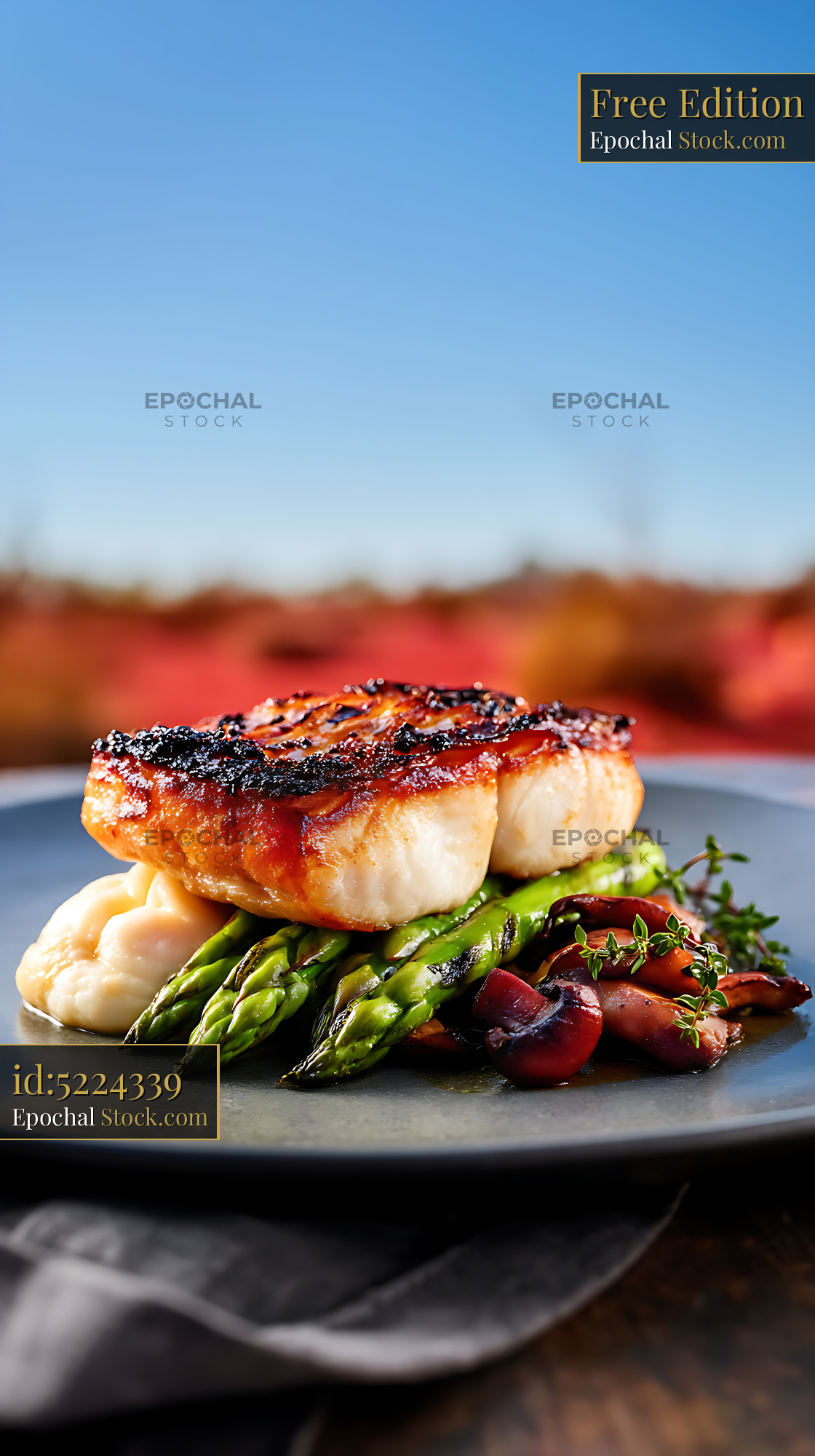 Seared Murray Cod Fillet Fine Dining Plating - stock photo