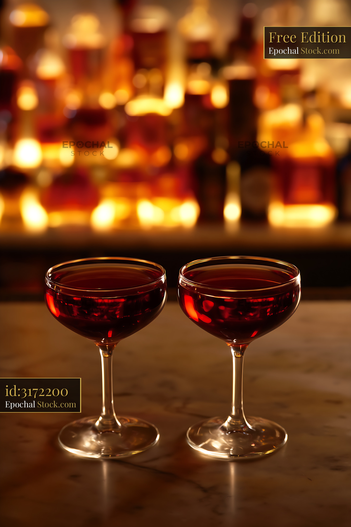 Bushwick Cocktail Candlelit Evening Pair - stock photo