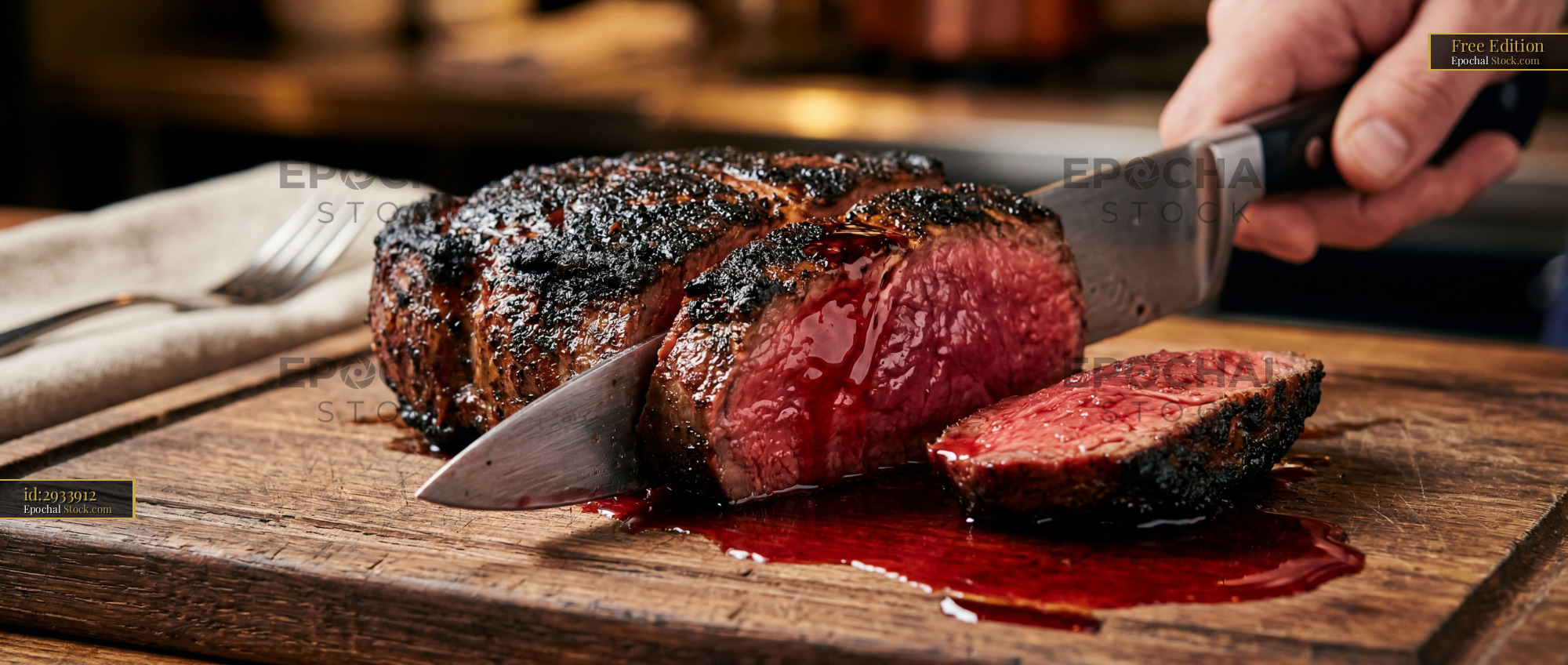 Prime Beef Steak Sliced to Perfection - stock photo