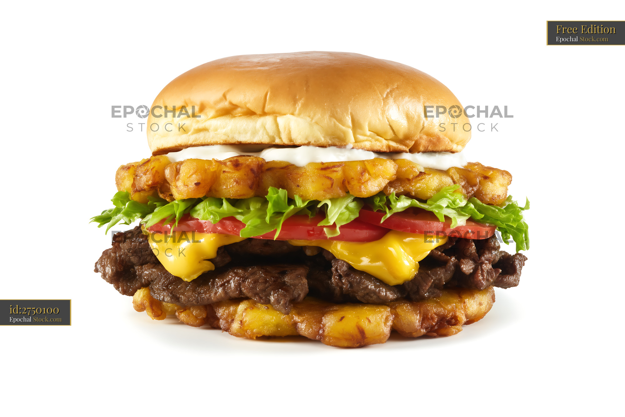 Jibarito Burger with Shrimp and Fried Plantains - stock photo