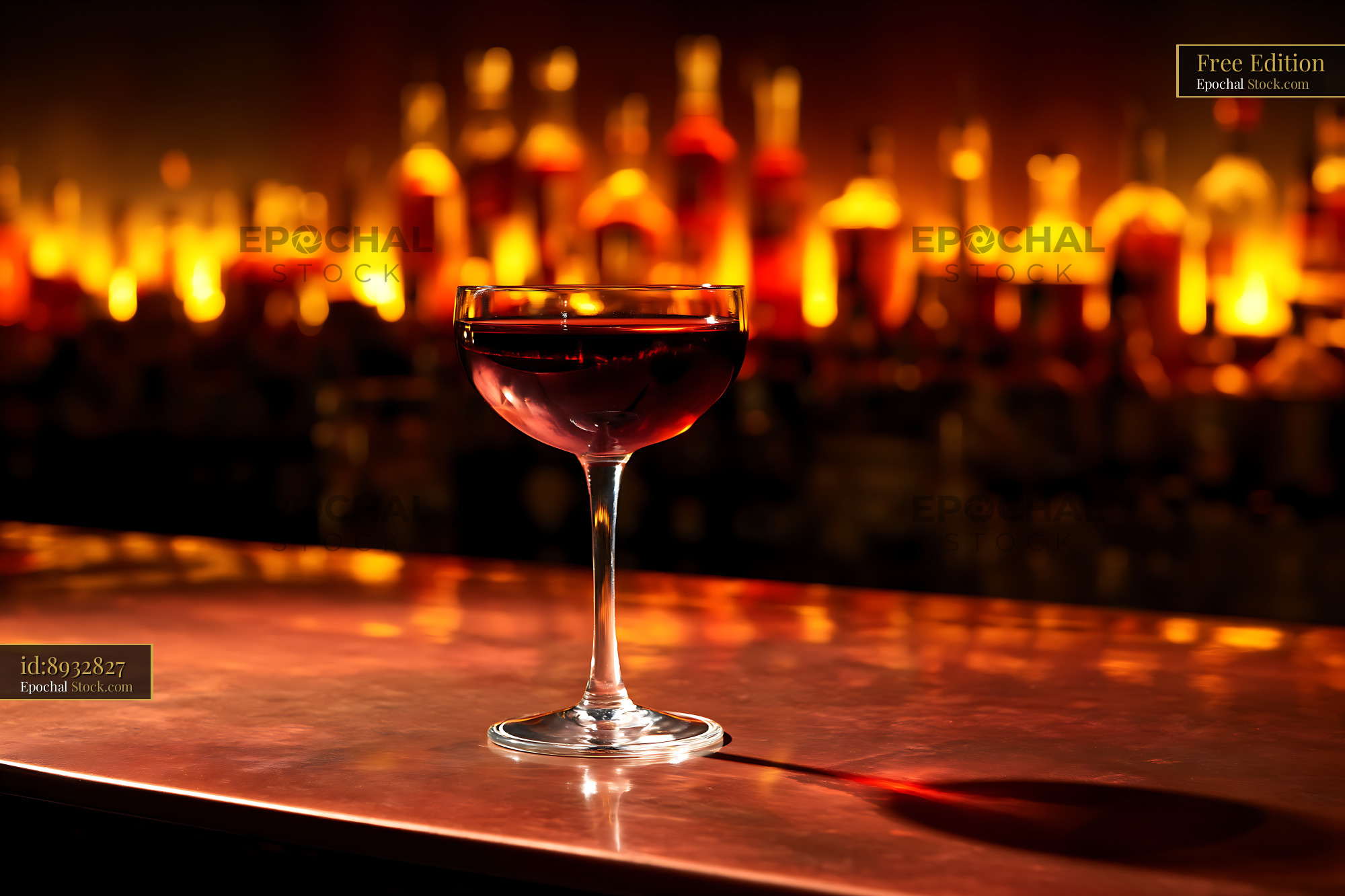 Bushwick Cocktail in Candlelit Lounge Bar - stock photo