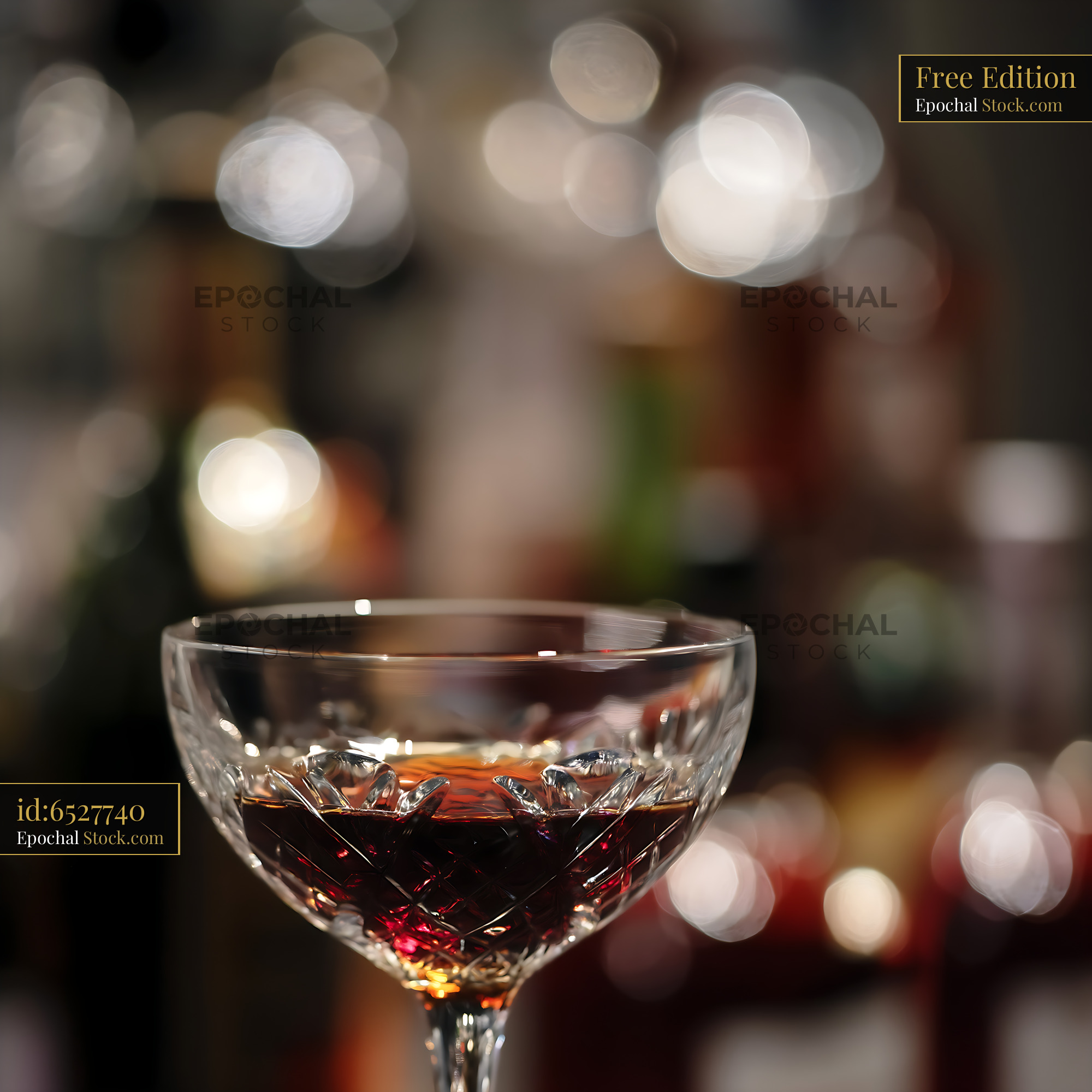 Bushwick Cocktail in Cut Crystal Coupe - stock photo