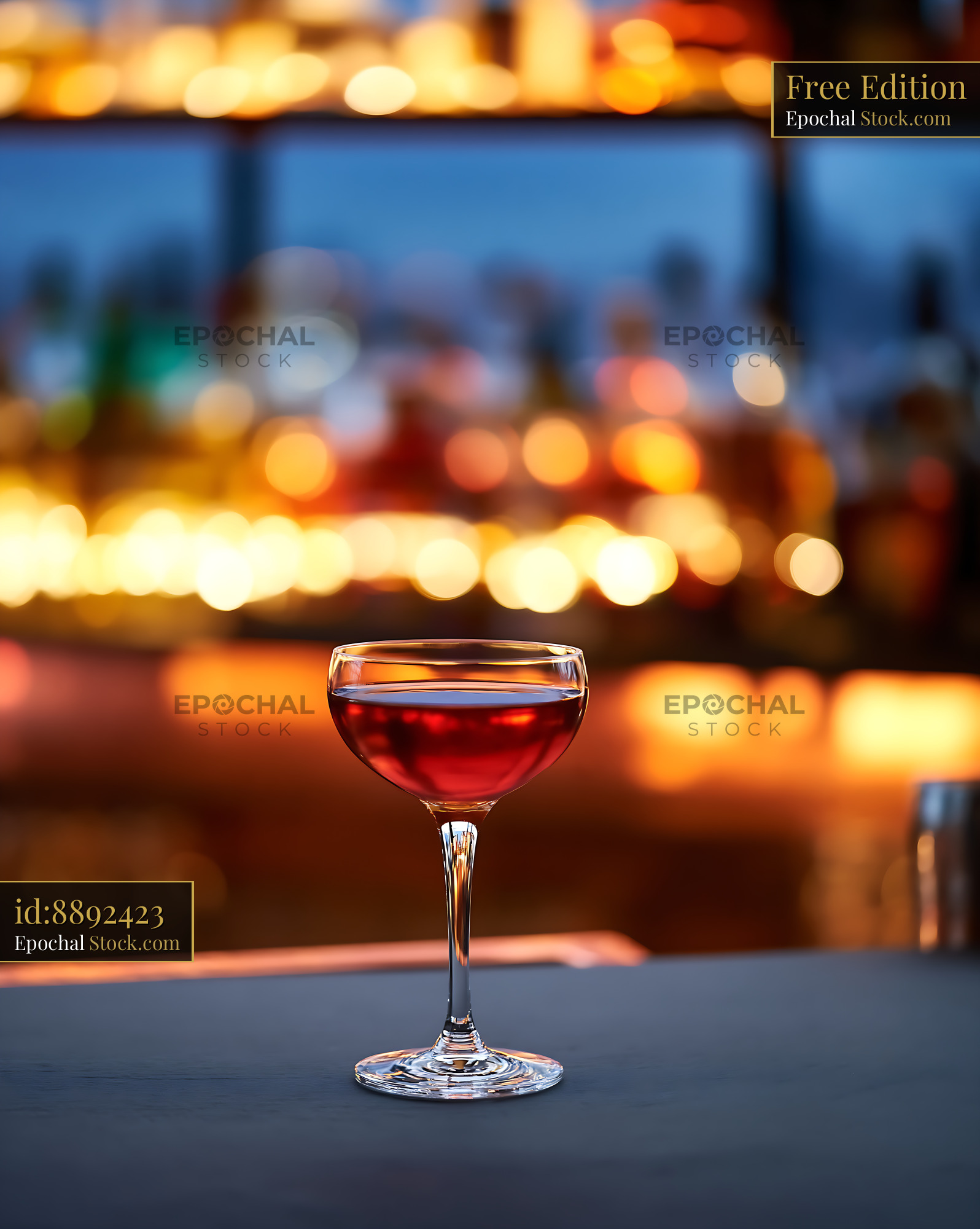 Bushwick Cocktail at Evening Rooftop Bar - stock photo