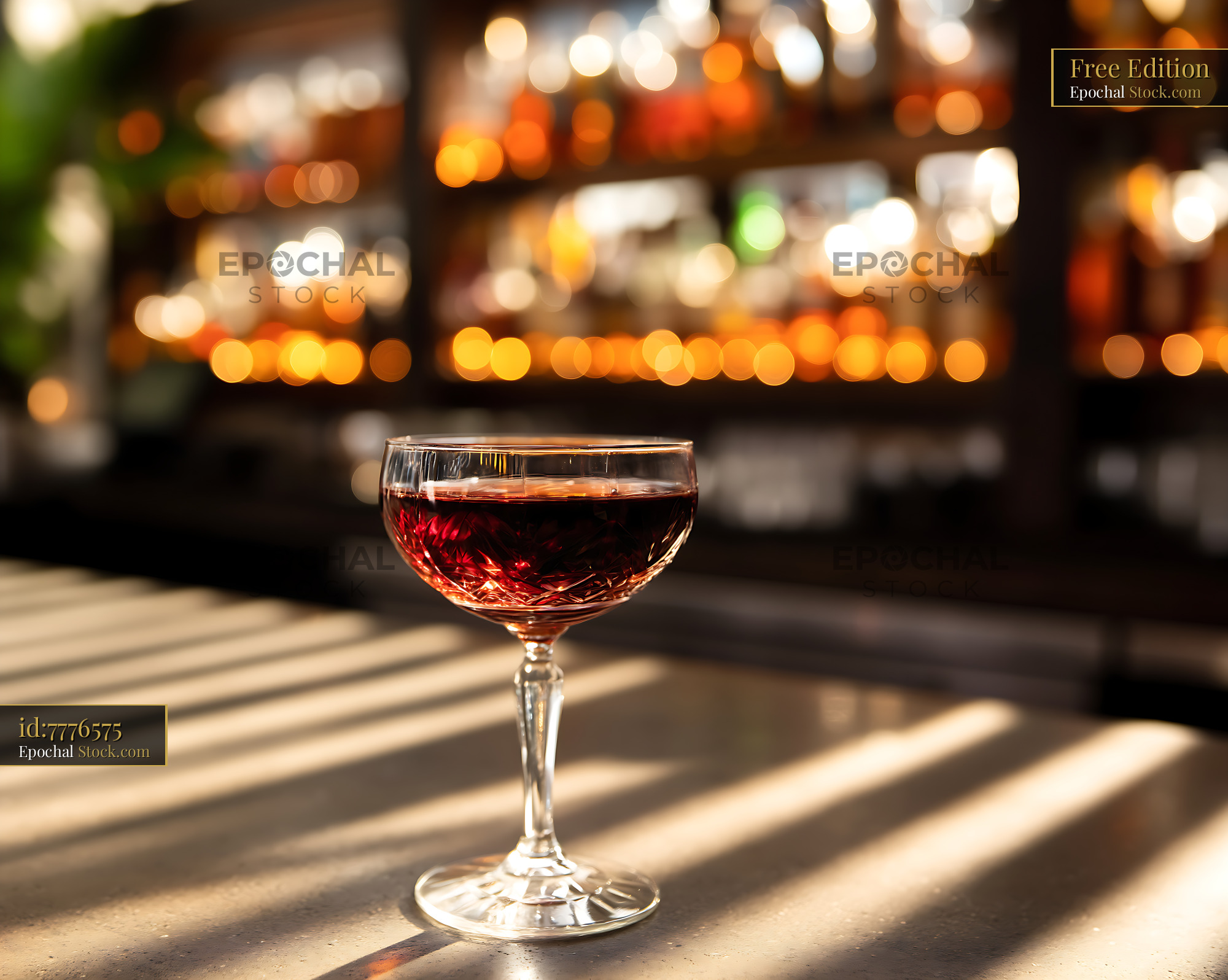 Bushwick Cocktail with Warm Bar Lights - stock photo