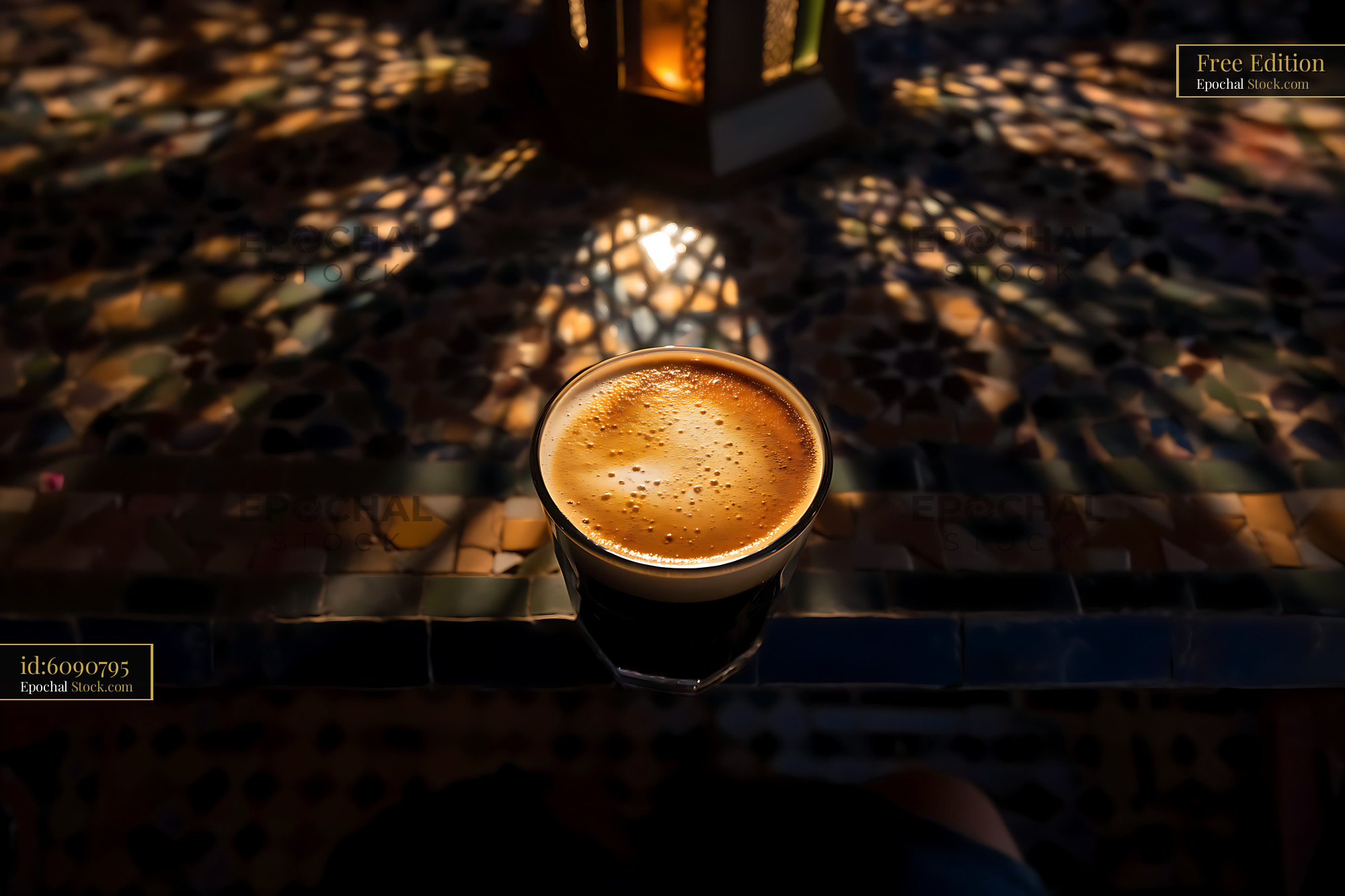 Espresso Shot in Golden Morning Sunlight - stock photo