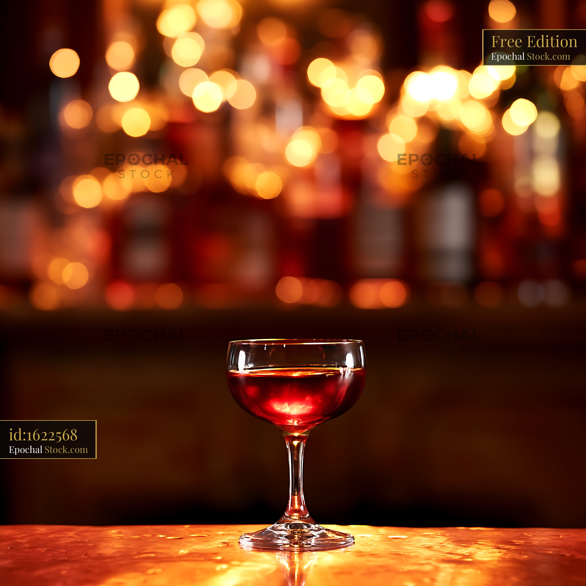 Bushwick Cocktail in Coupe Glass, Bar - stock photo