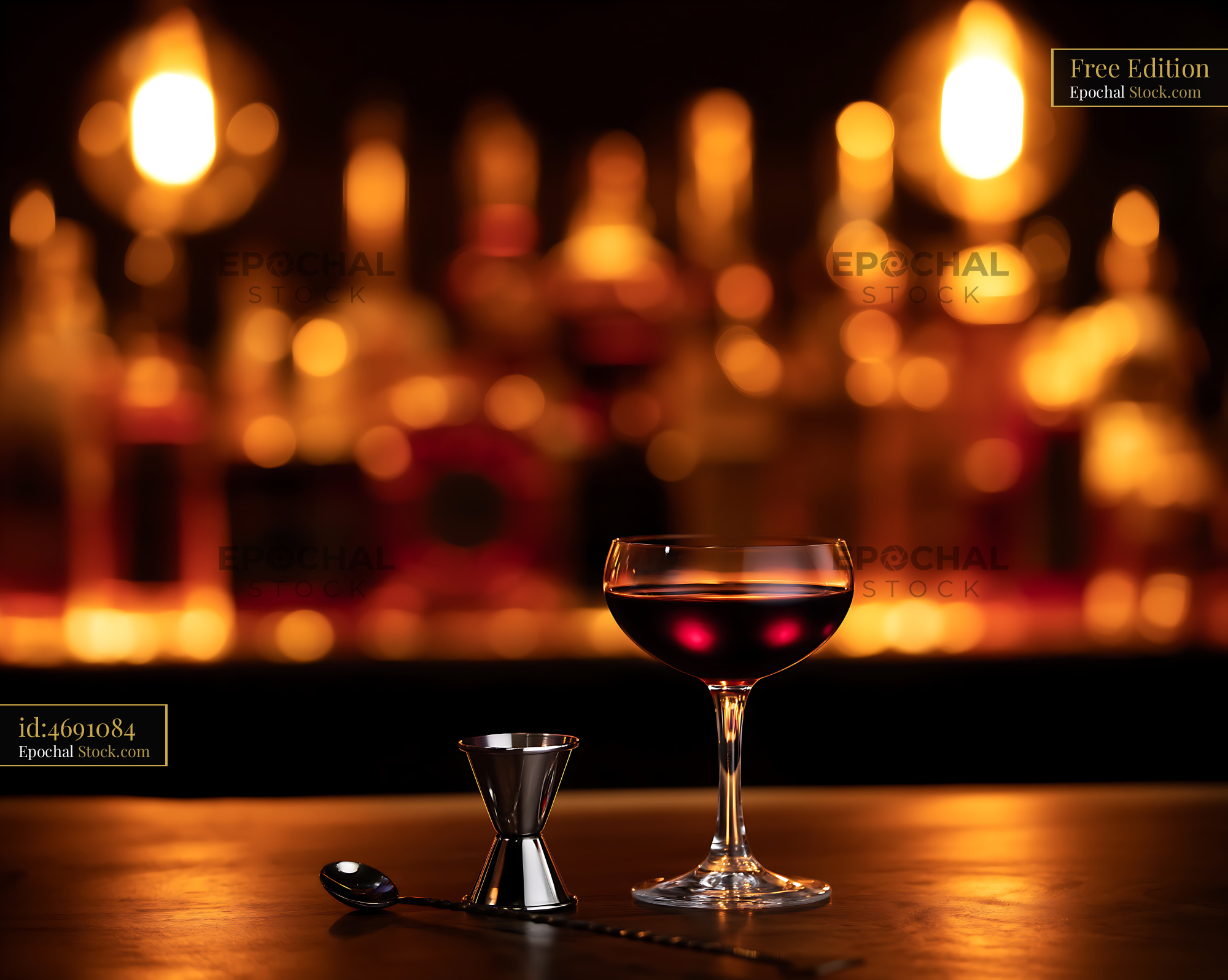 Bushwick Cocktail in Coupe Glass Candlelit - stock photo