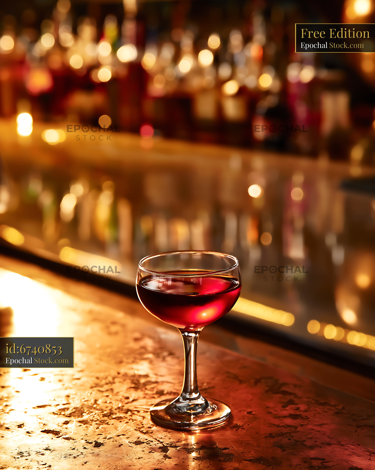 Bushwick Cocktail with Cherry Garnish - stock photo