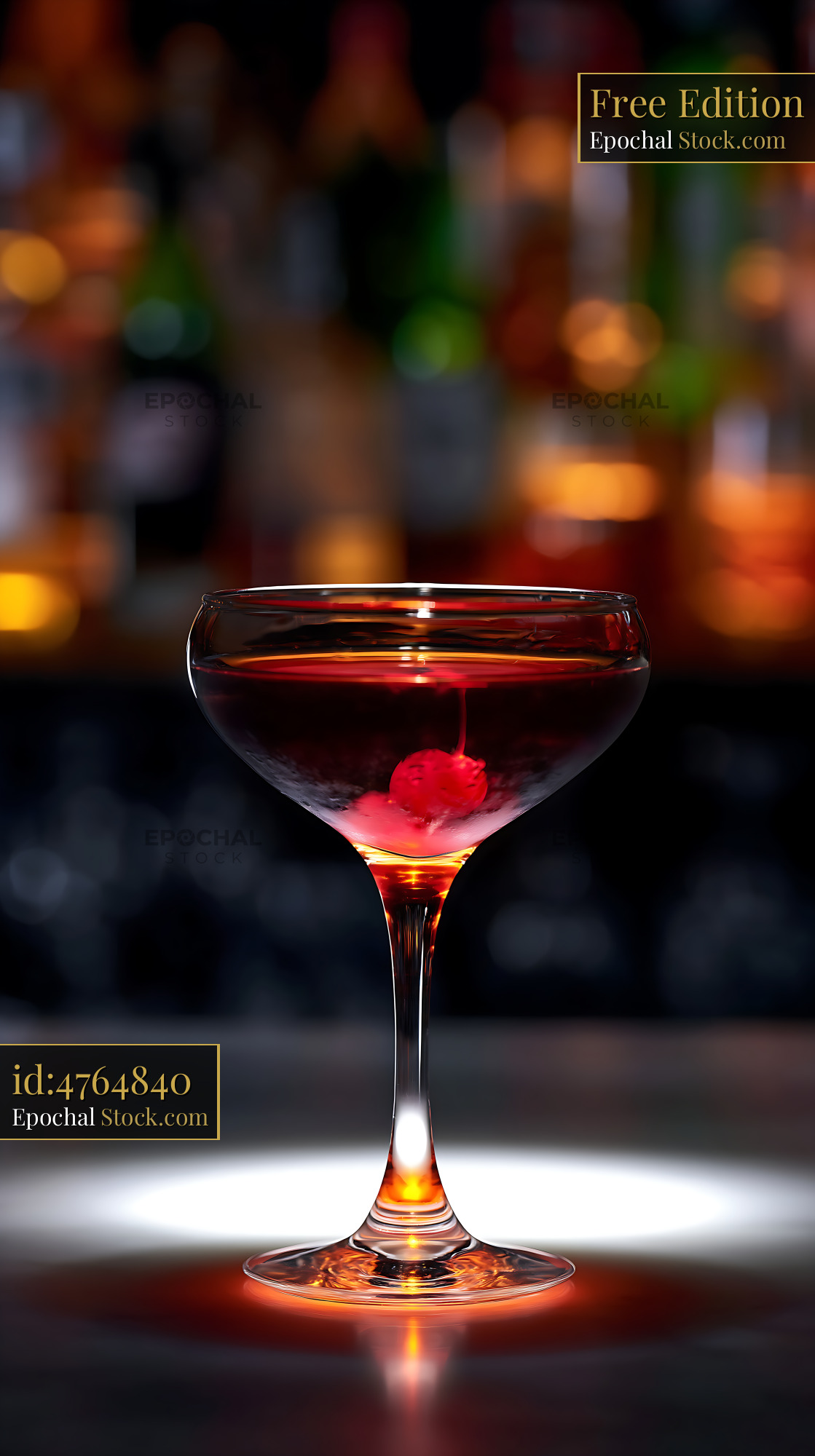 Bushwick Cocktail with Cherry Garnish - stock photo