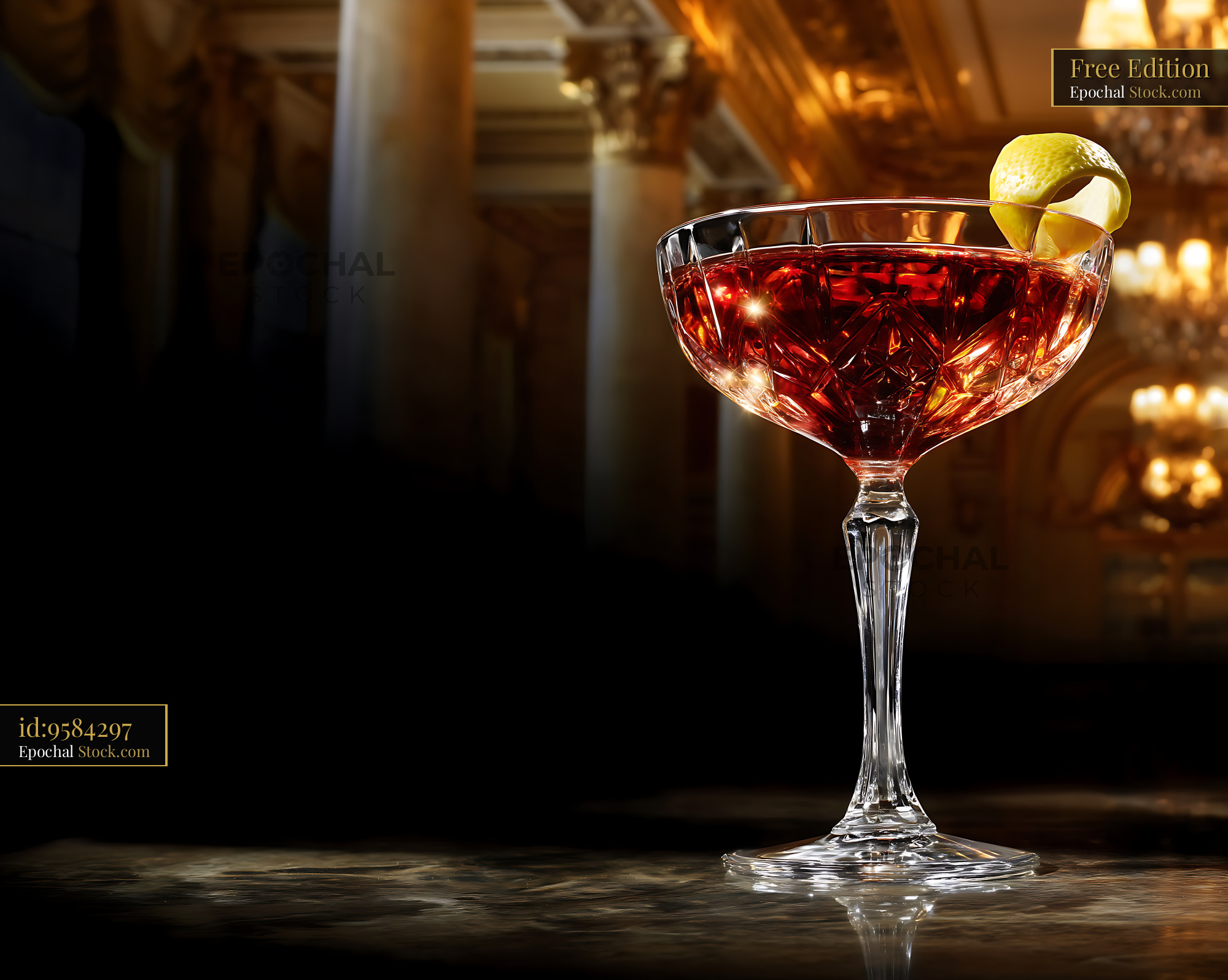 Saratoga Cocktail with Lime in Coupe Glass - stock photo