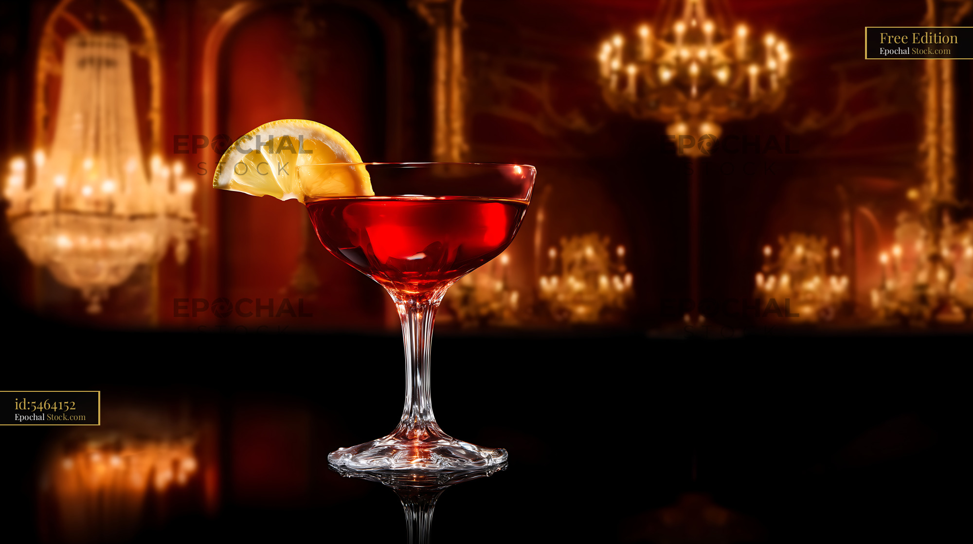 Saratoga Cocktail with Lemon Garnish - stock photo