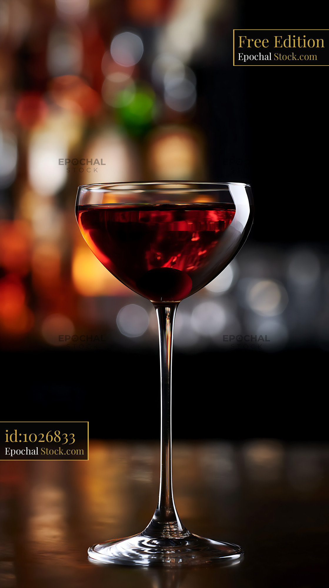 Bushwick Cocktail Served on Elegant Bar - stock photo