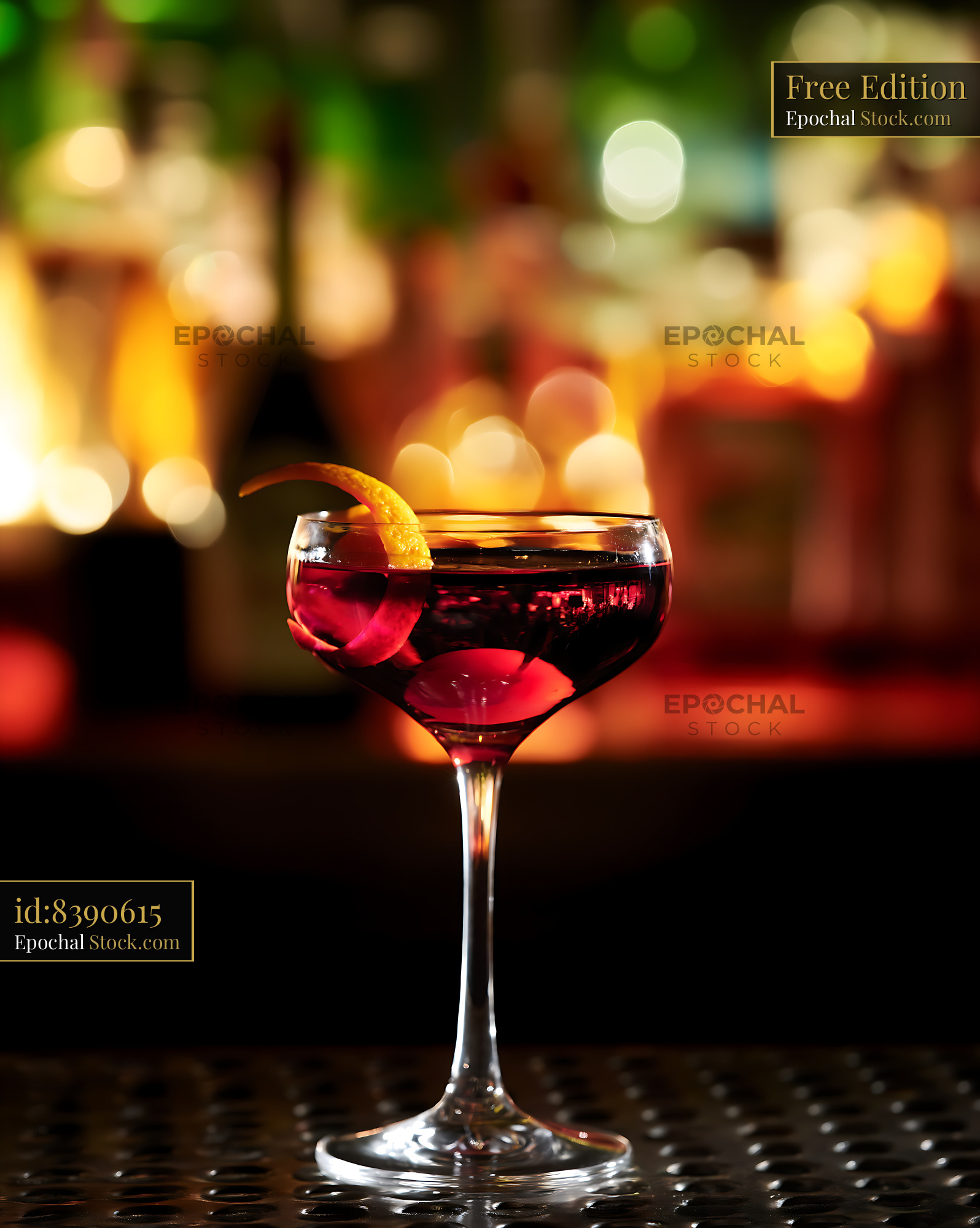 Bushwick Cocktail With Orange Garnish - stock photo