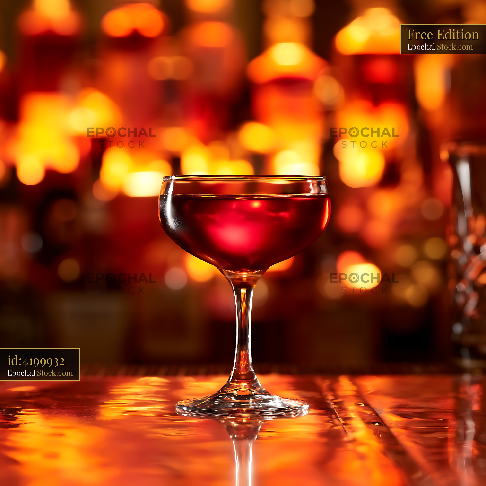 Bushwick Cocktail in Elegant Coupe Glass - stock photo