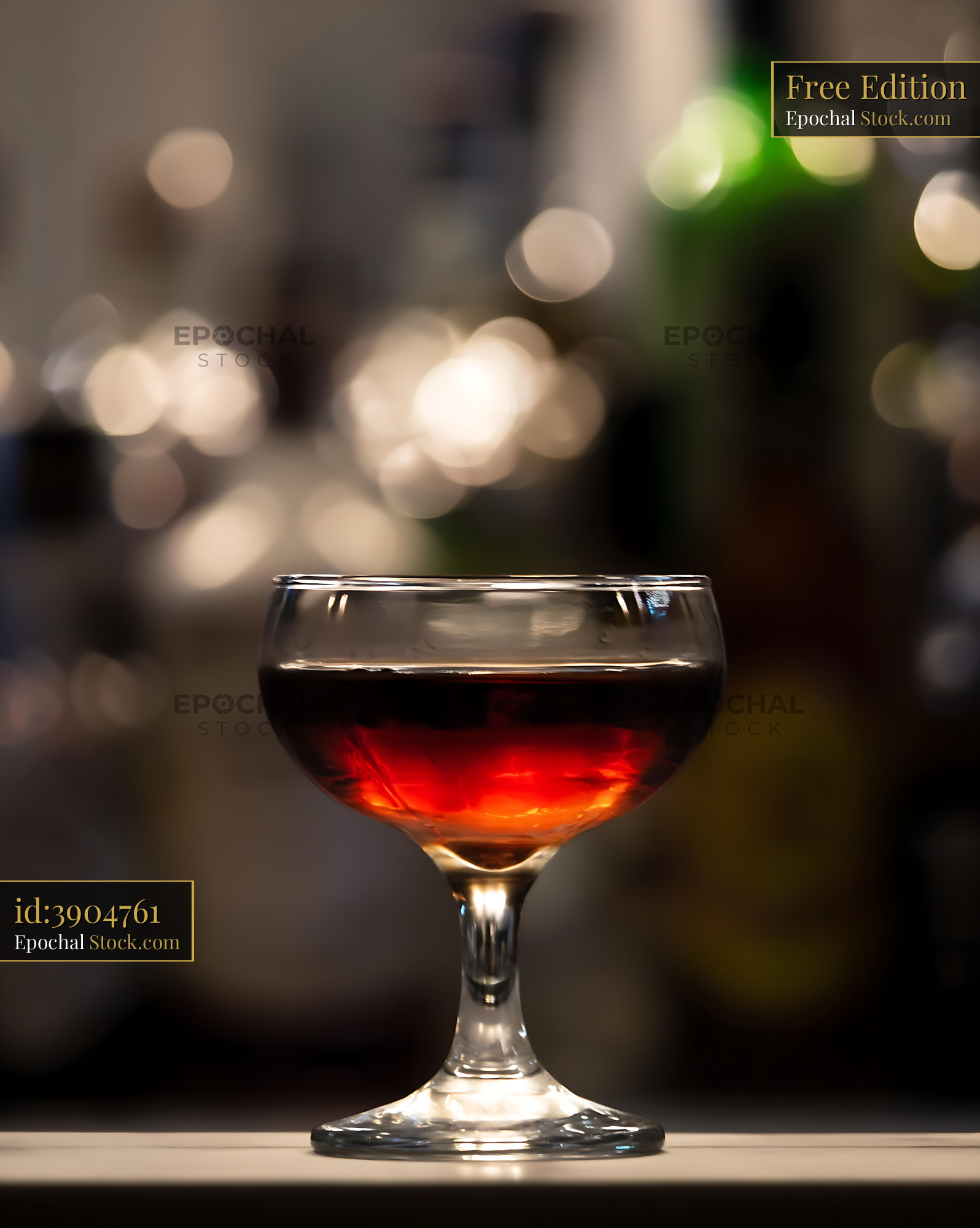 Deep Red Bushwick Cocktail in Coupe - stock photo