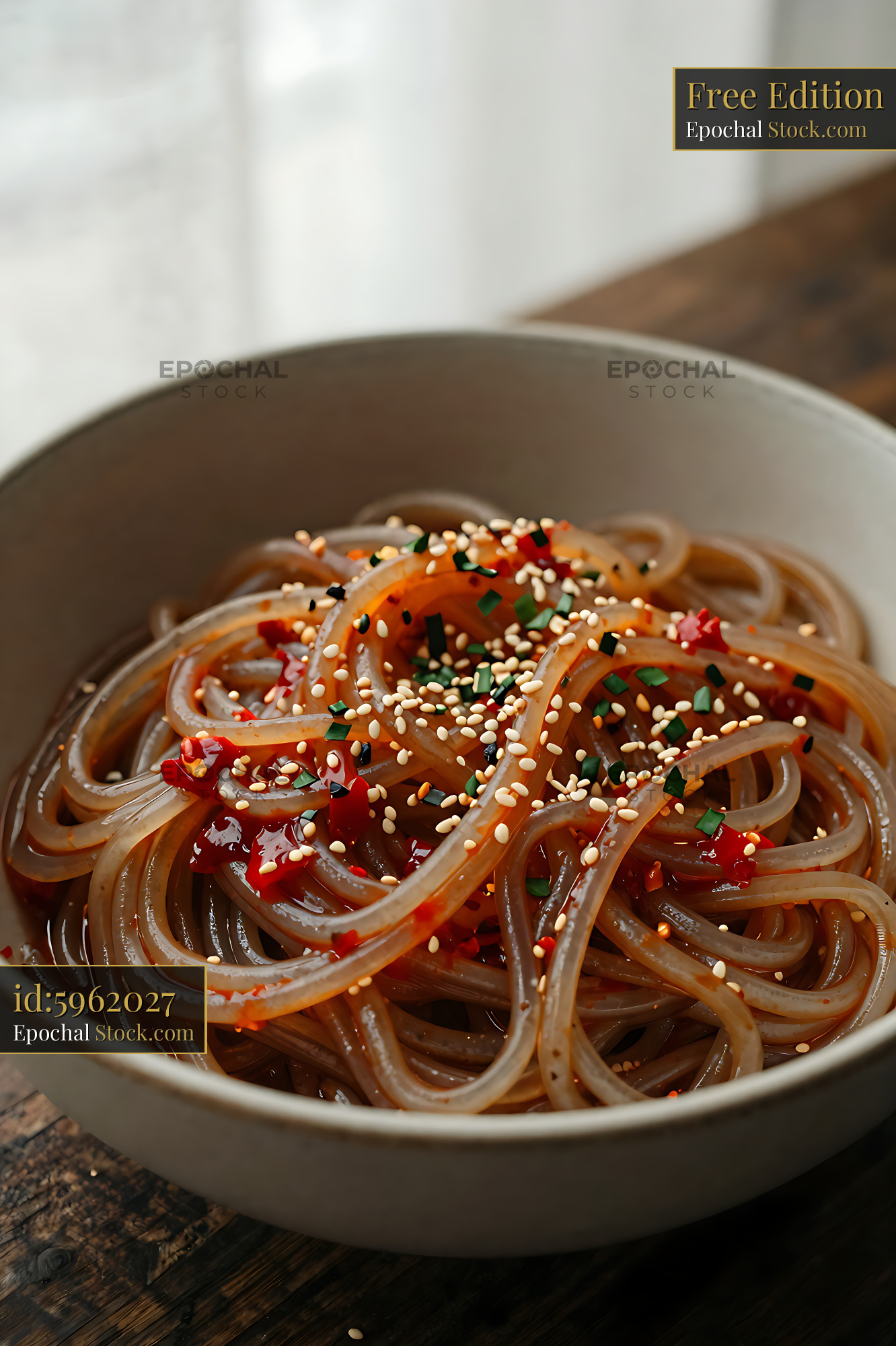 Sichuan Glass Noodle Salad with Sesame - stock photo