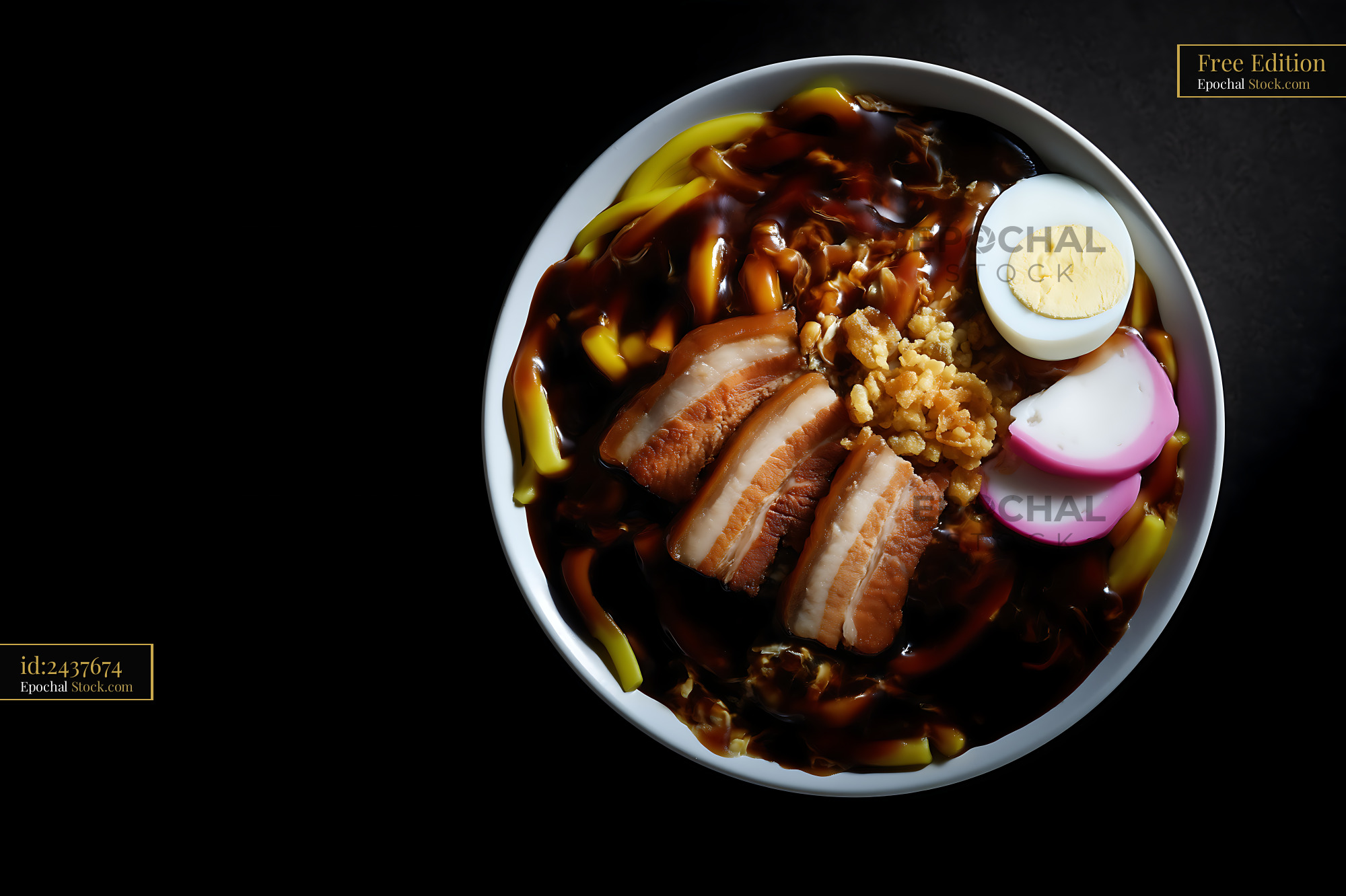 Traditional Lor Mee Soup with Braised Pork Belly - stock photo