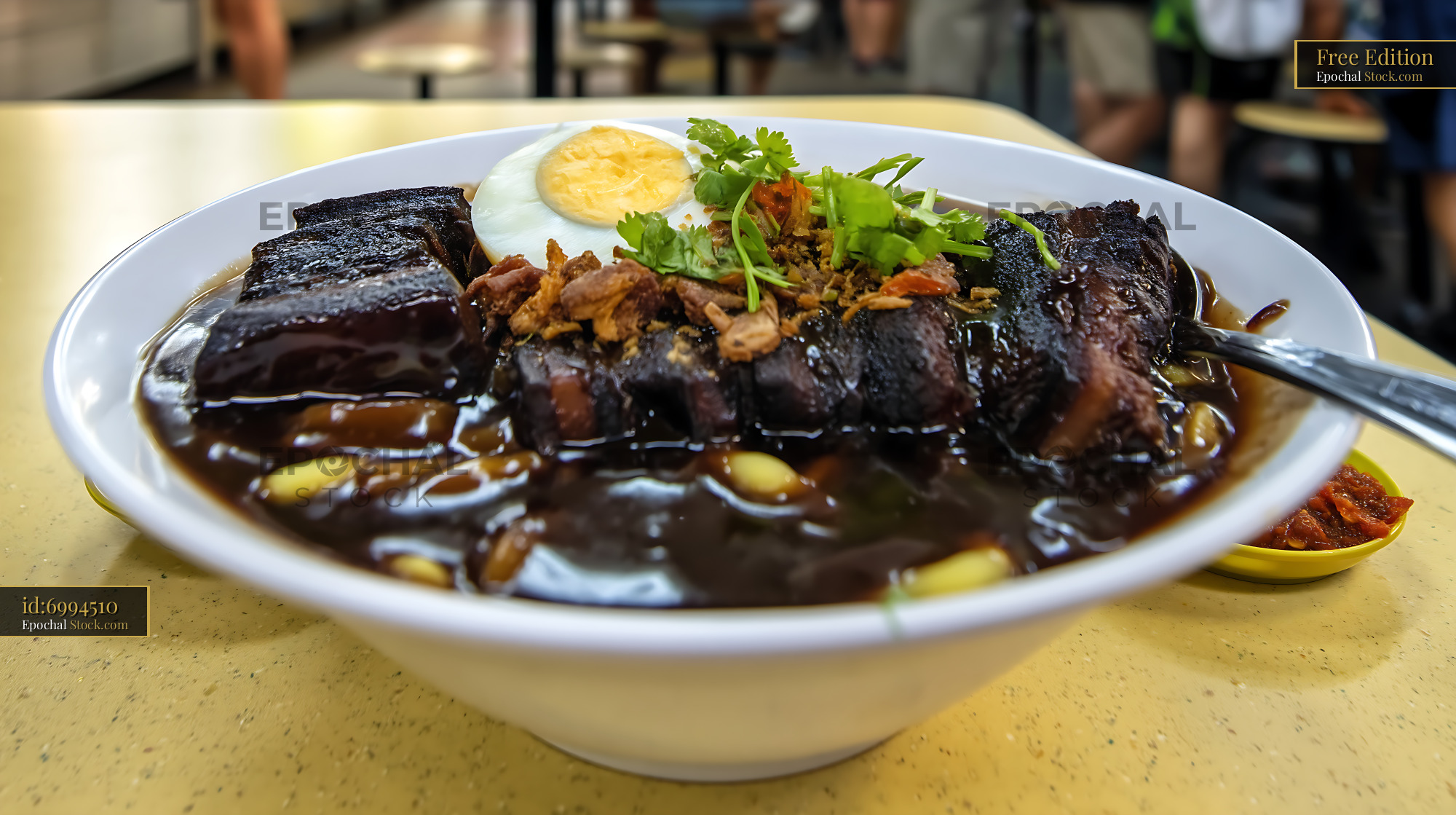 Authentic Lor Mee Soup with Braised Pork and Egg - stock photo