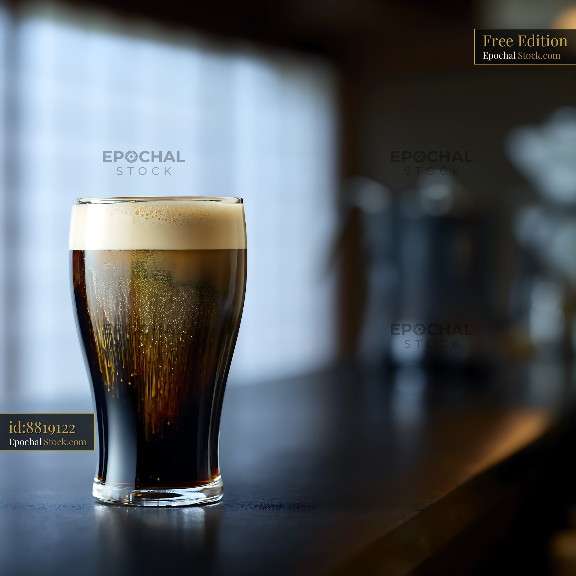 Nitro Caramel Coffee with Foam Head - stock photo