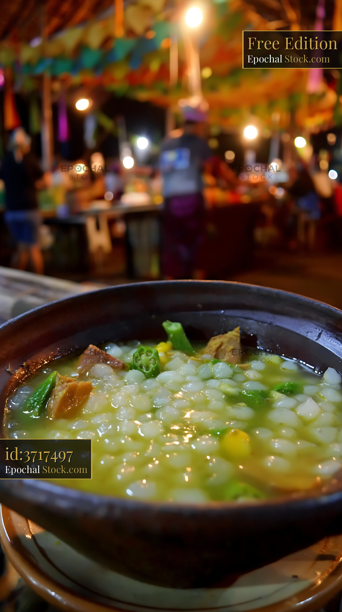 Lor Mee Soup at Vibrant Night Market Stall - stock photo
